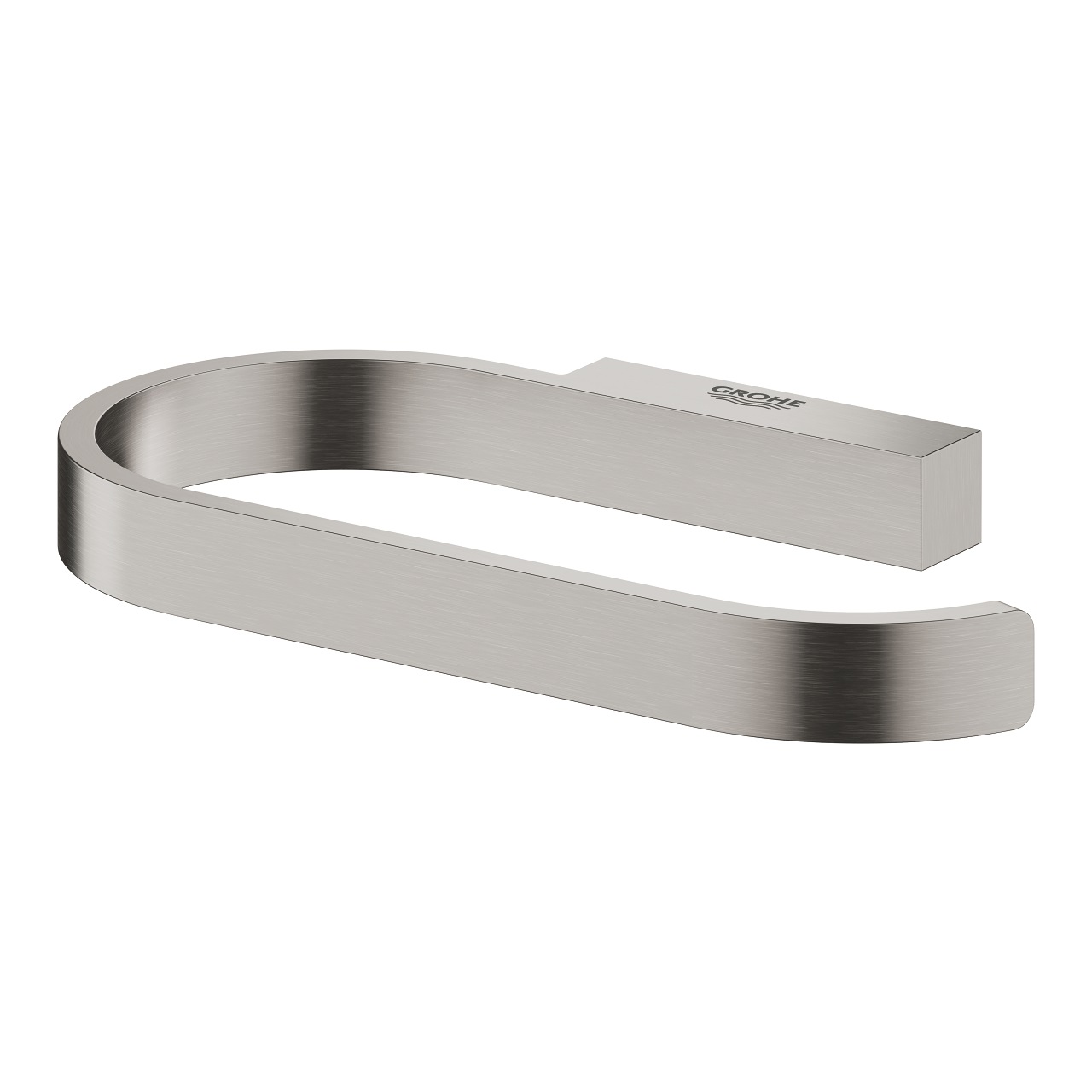 GROHE Selection Porta Rotolo 41068DC0 in Metallo Satinato - Installazione a Parete con Fissaggio Nascosto, Design Senza Coperchio