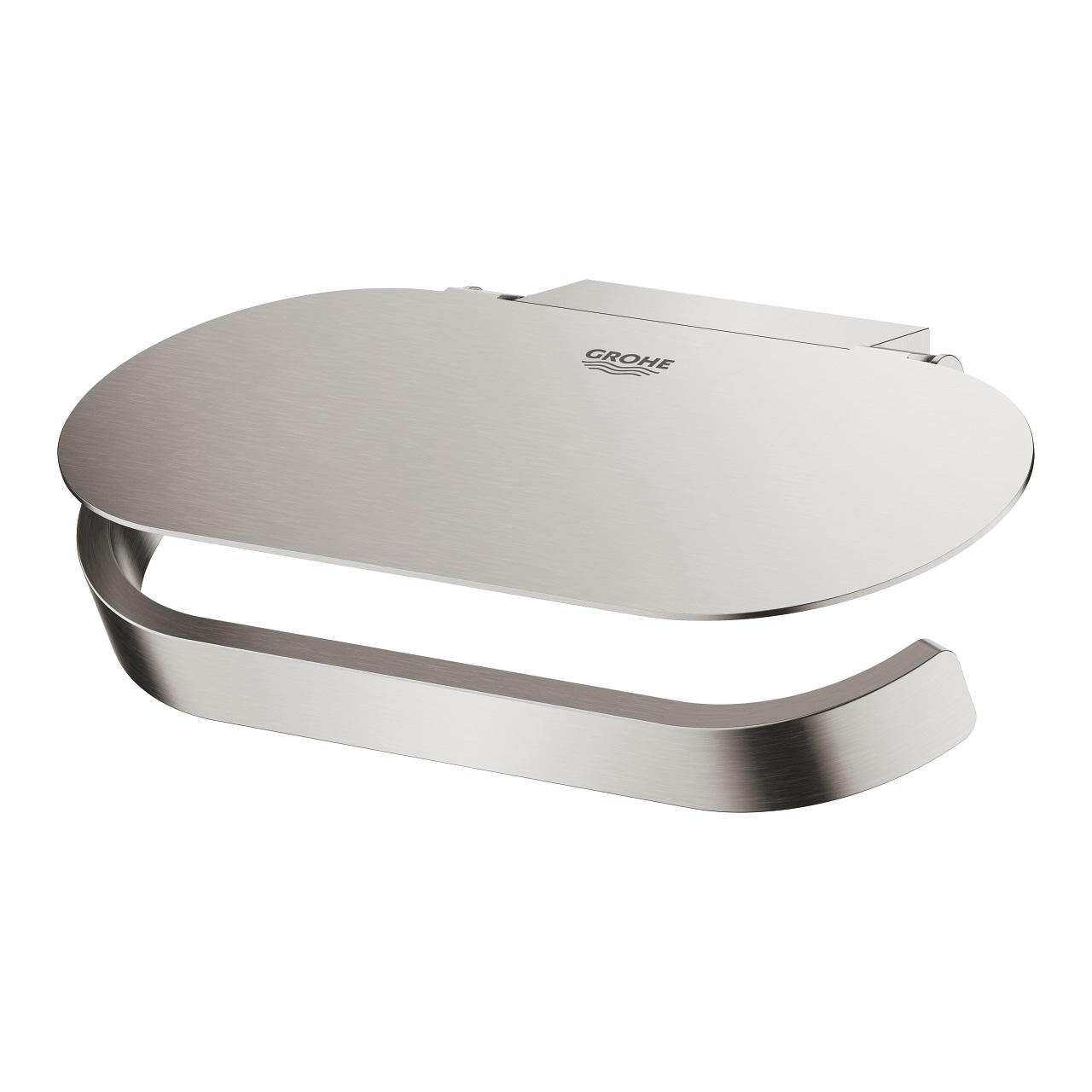 GROHE Selection Porta Rotolo in Metallo Supersteel Opaco con Coperchio e Fissaggio Nascosto - 41069DC0