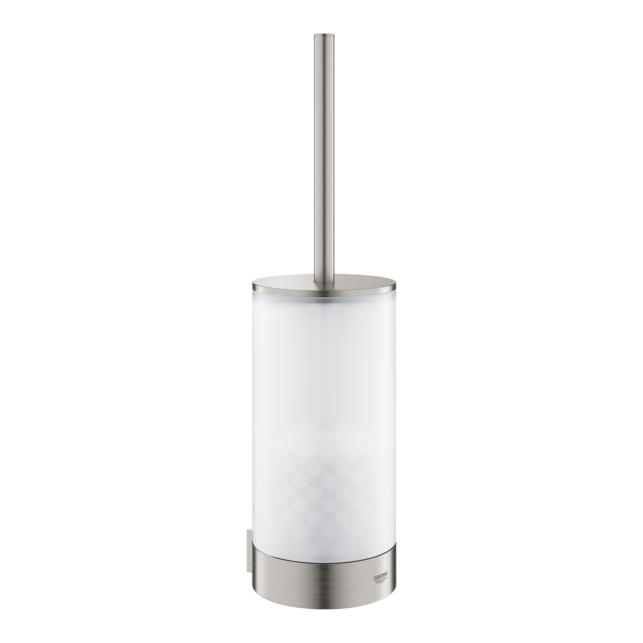 GROHE Selection Porta Scopino Completo in Vetro e Metallo, Installazione a Parete con Fissaggio Nascosto, Finitura SuperSteel