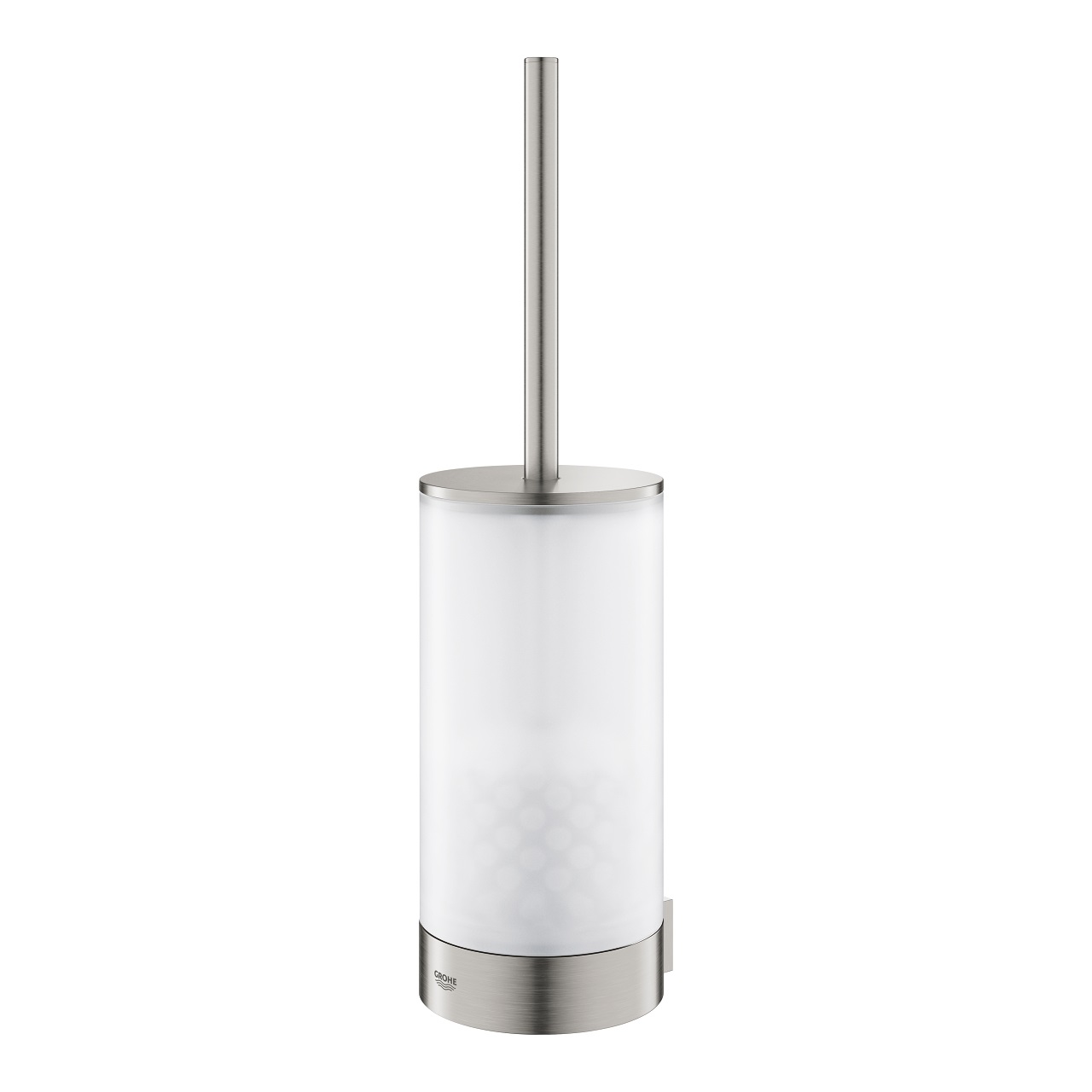 GROHE Selection Porta Scopino Completo in Vetro e Metallo, Installazione a Parete con Fissaggio Nascosto, Finitura SuperSteel