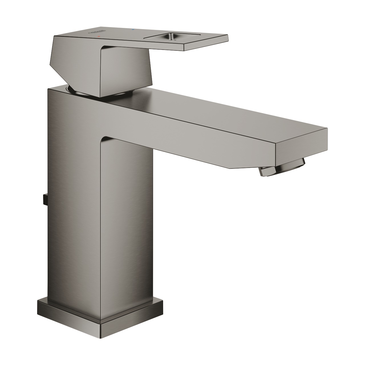Grohe Eurocube Miscelatore Monocomando per Lavabo M-Size, Grafite Spazzolato, con Piletta Scarico a Tirante