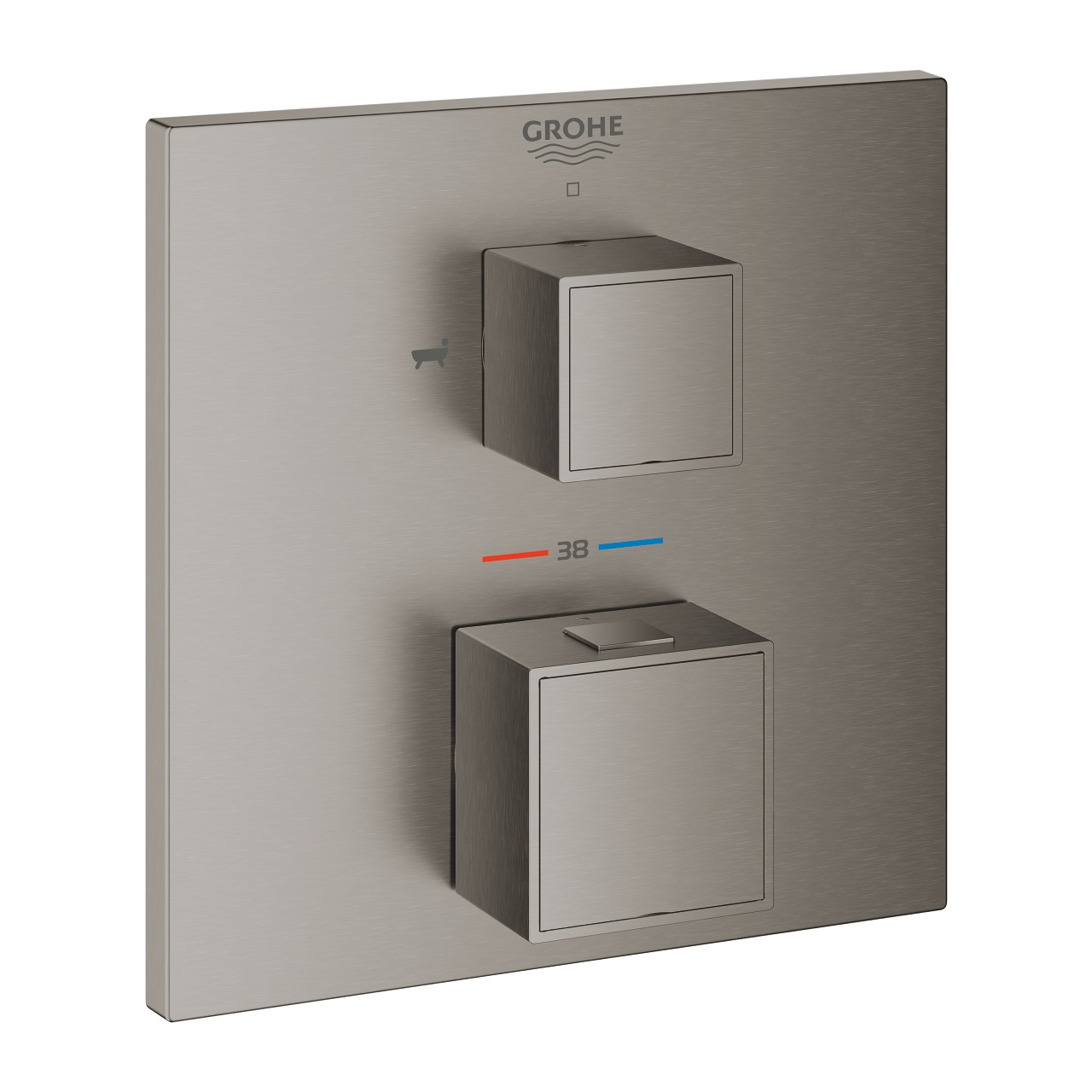 Grohe Grohtherm Cube Rubinetto Vasca Termostatico da Incasso con Deviatore e Blocco Sicurezza 38°C
