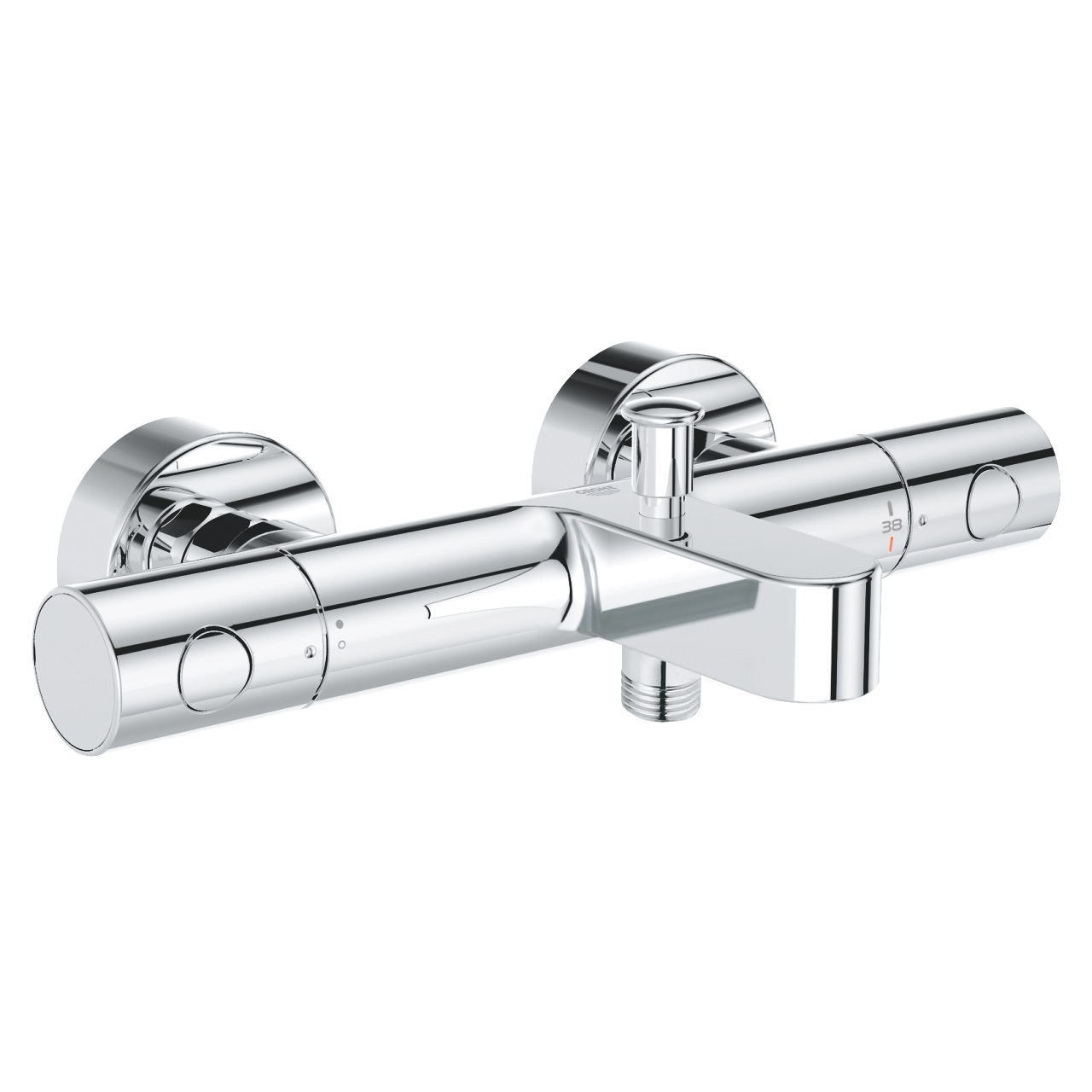 GROHE Precision Get Miscelatore Termostatico per Vasca-Doccia, Installazione a Parete, Cromo Lucido StarLight, Interasse 150 mm, Tecnologia Water Saving e Blocco Sicurezza 38°