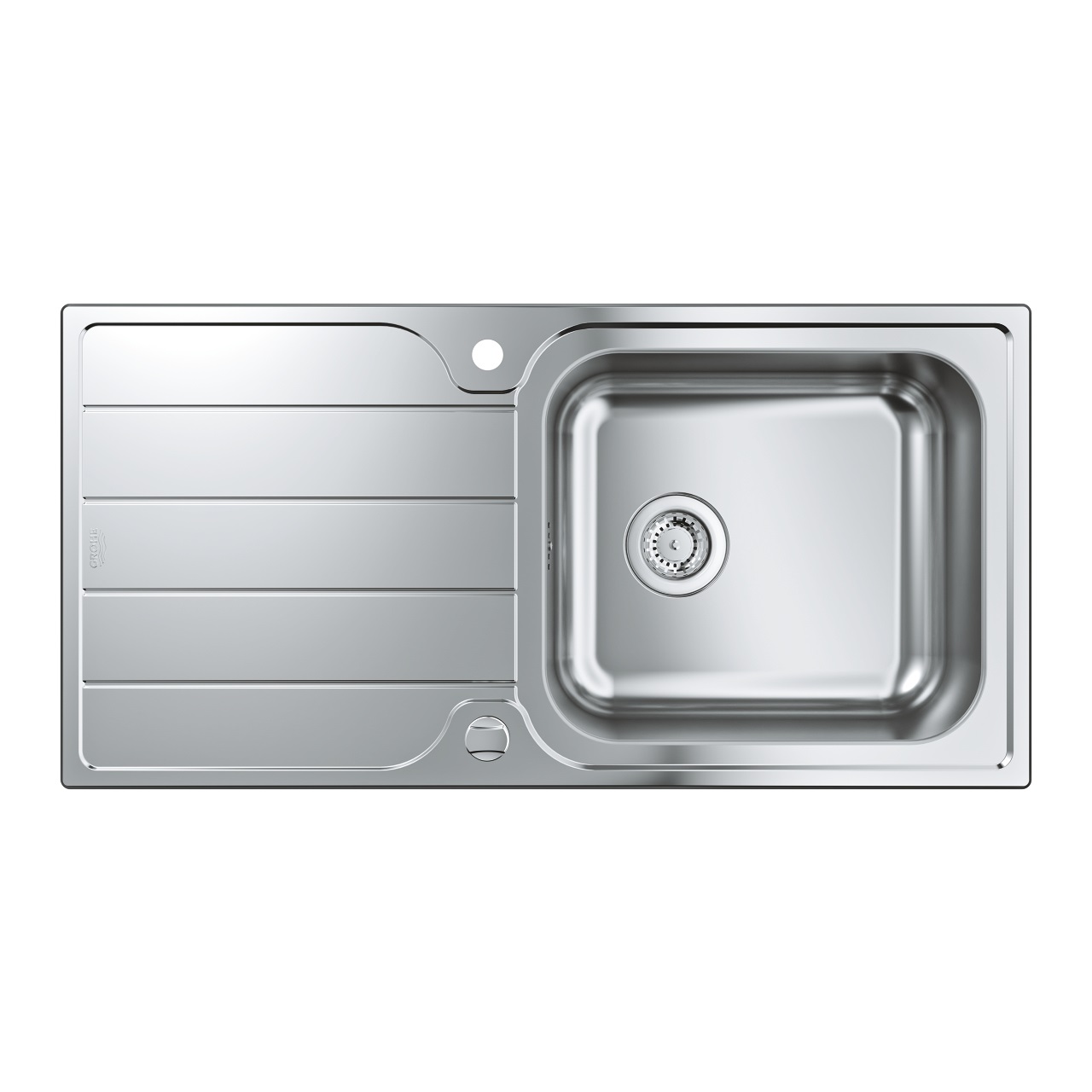 GROHE K500 Lavello da Cucina 100 x 50 cm in Acciaio Inox Satinato con Gocciolatoio Reversibile