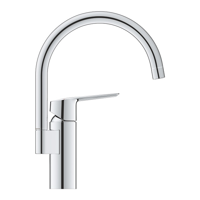 Grohe QuickFix Start Miscelatore Monocomando per Lavello Cucina con Bocca Alta Orientabile e Finitura Cromo Lucido