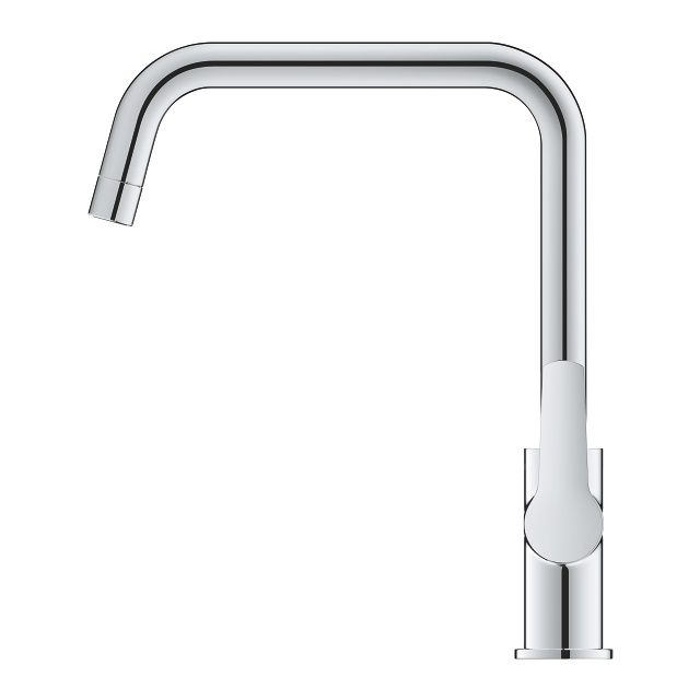 GROHE QuickFix Start Miscelatore Monocomando per Lavello, Cromo, Bocca Alta Orientabile a U, Altezza Sotto Becco 220 mm, Cartuccia Ceramica 28 mm, Tecnologia GROHE Zero