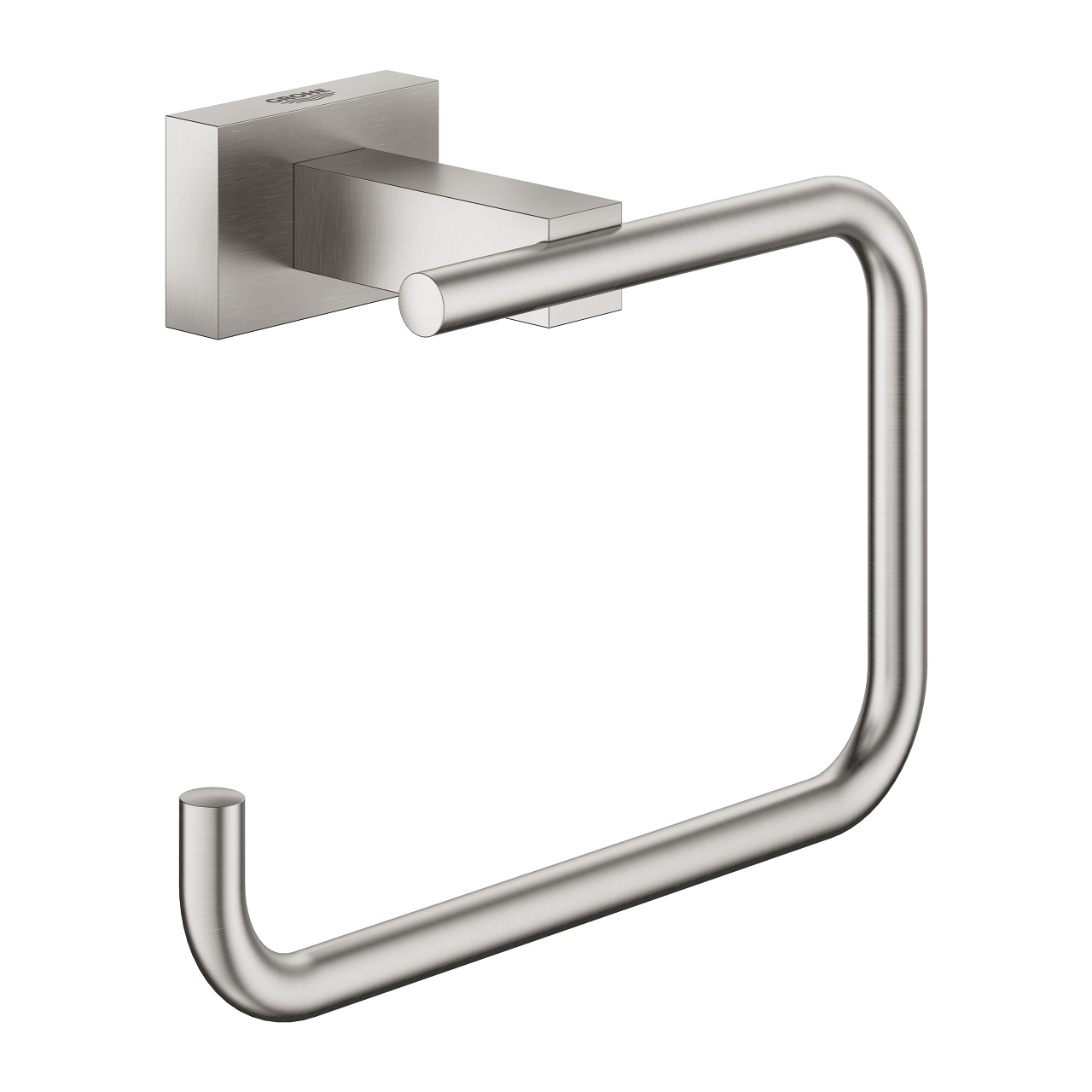 GROHE Essentials Cube Porta Rotolo 40507DC1 in Metallo Grigio Satinato con Fissaggio Nascosto e Finitura Grohe Starlight