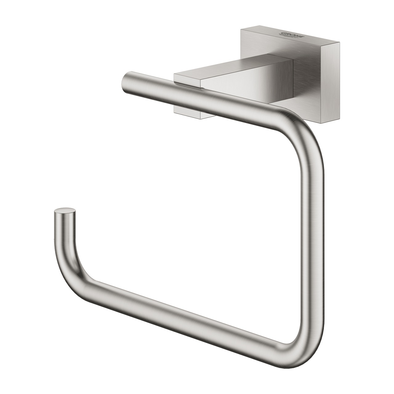 GROHE Essentials Cube Porta Rotolo 40507DC1 in Metallo Grigio Satinato con Fissaggio Nascosto e Finitura Grohe Starlight