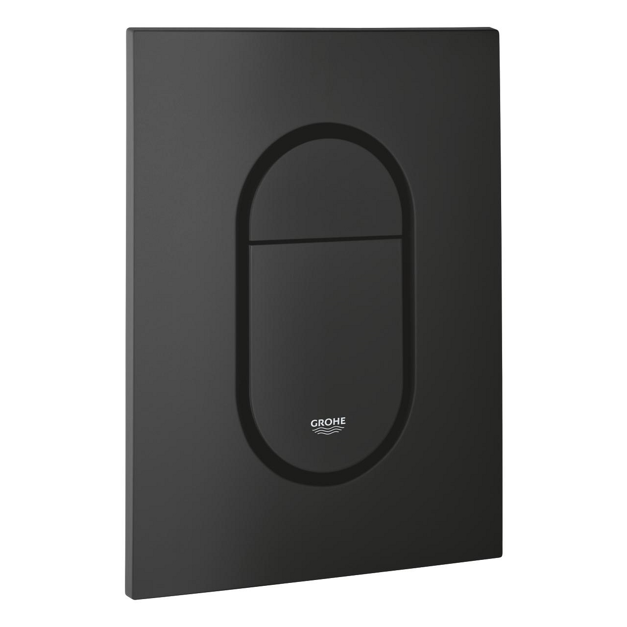 GROHE Arena Cosmopolitan S - Piastra d'azionamento per cassette da incasso, Doppio scarico, Risparmio idrico, Montaggio verticale, 130x172 mm, Nero ultra opaco