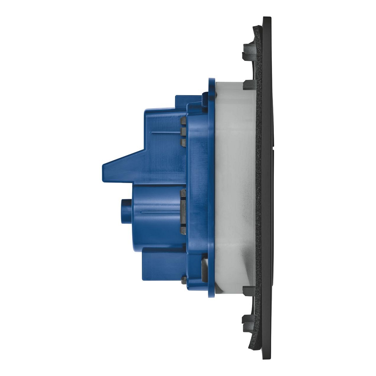 GROHE Arena Cosmopolitan S - Piastra d'azionamento per cassette da incasso, Doppio scarico, Risparmio idrico, Montaggio verticale, 130x172 mm, Nero ultra opaco