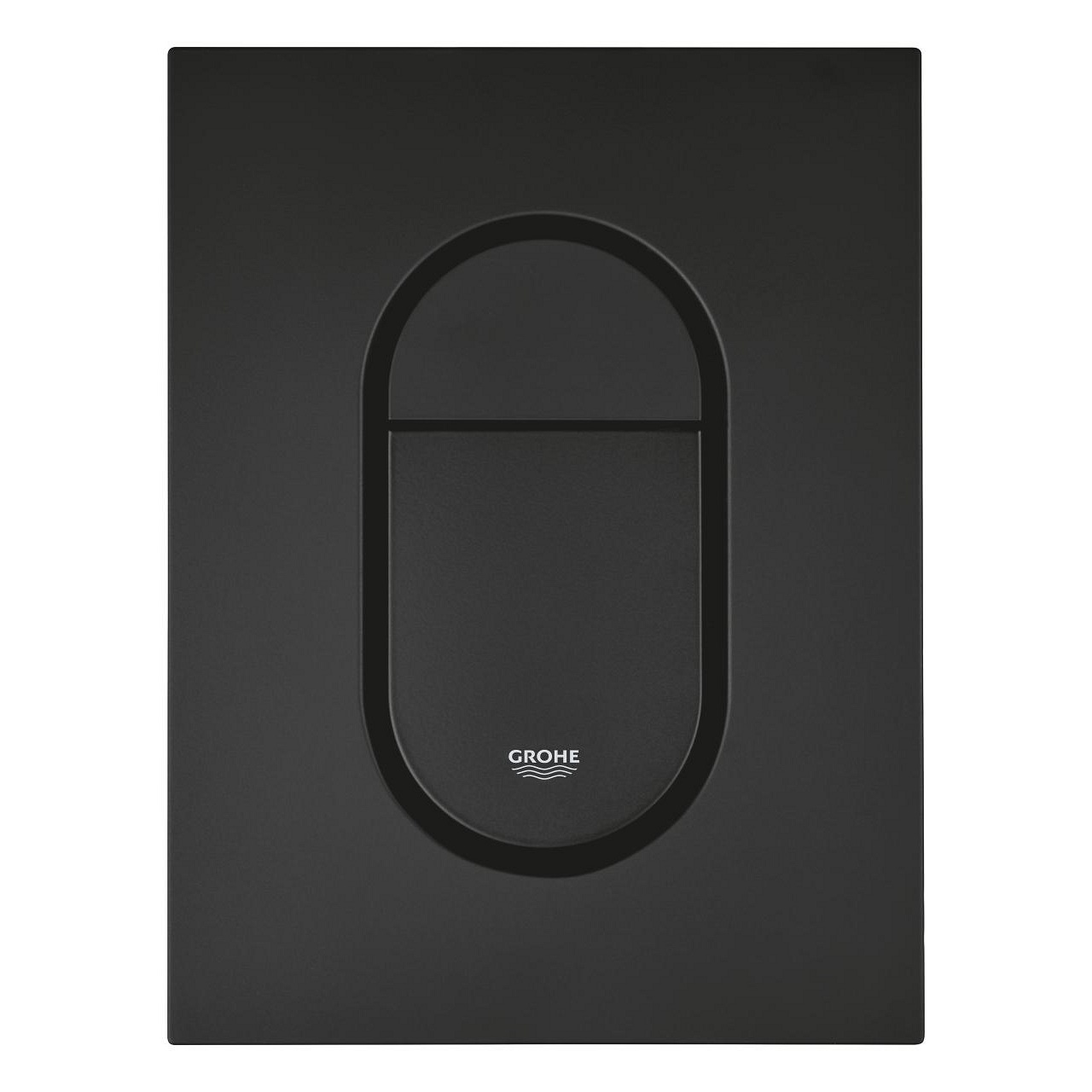 GROHE Arena Cosmopolitan S - Piastra d'azionamento per cassette da incasso, Doppio scarico, Risparmio idrico, Montaggio verticale, 130x172 mm, Nero ultra opaco