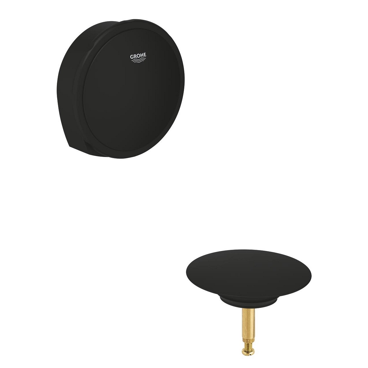 GROHE Talentofill - Copertura per set scarico e troppopieno, nero ultra opaco, con rosetta e accessori inclusi