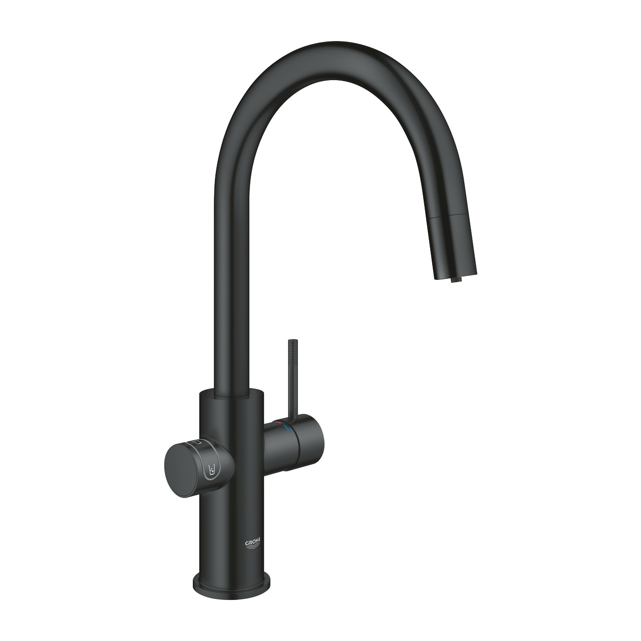 GROHE Blue Home Rubinetto per Lavello Nero Opaco con Sistema di Filtraggio e Doccino Estraibile - 31 541 KS0