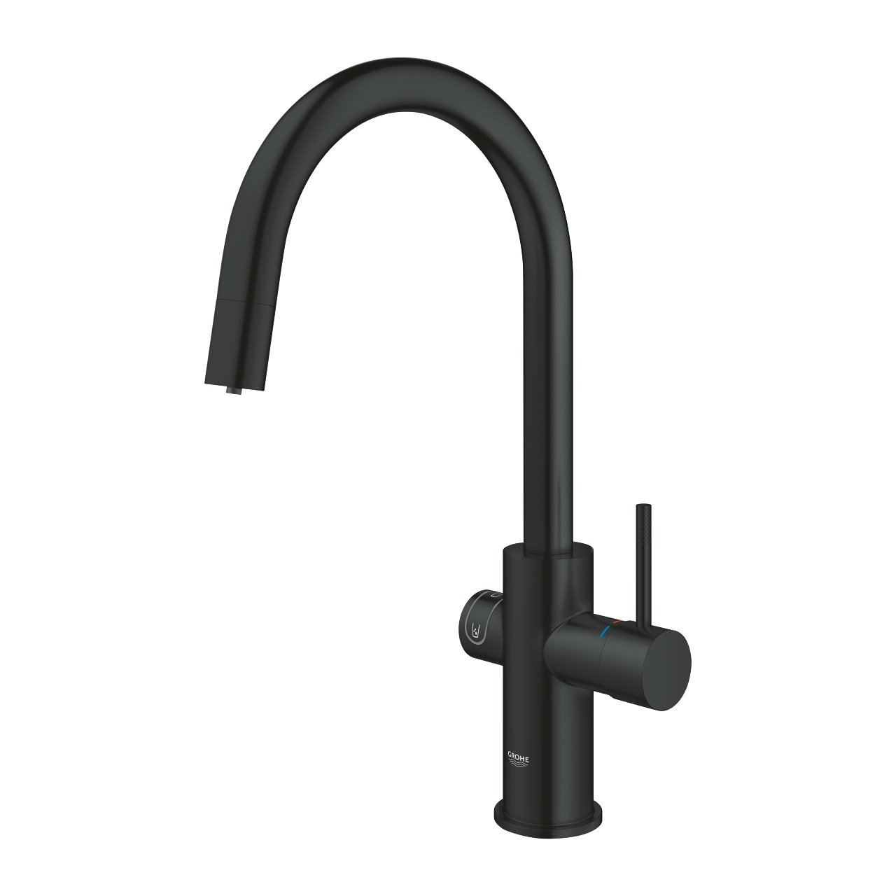 GROHE Blue Home Rubinetto per Lavello Nero Opaco con Sistema di Filtraggio e Doccino Estraibile - 31 541 KS0