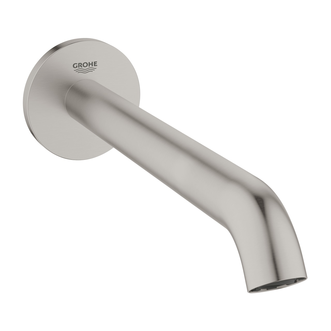 GROHE Essence Bocca Vasca a Parete Super Steel 13449DC1 - Sporgenza 230 mm, Mousseur