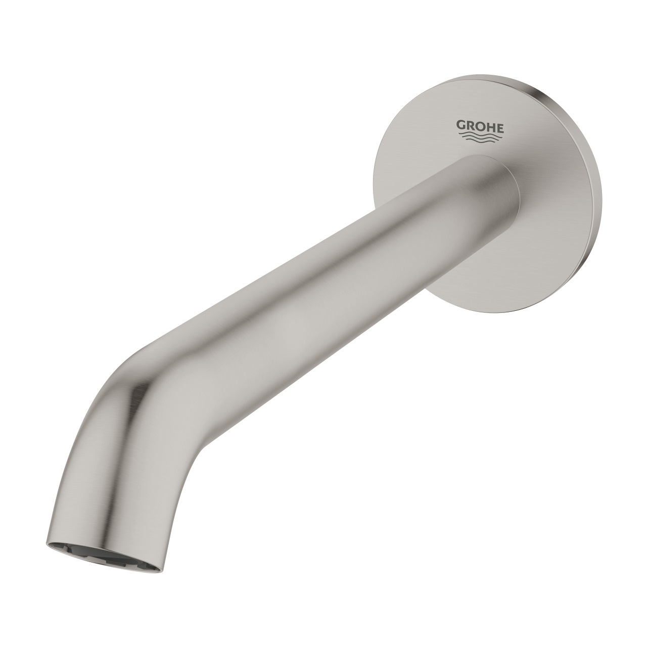 GROHE Essence Bocca Vasca a Parete Super Steel 13449DC1 - Sporgenza 230 mm, Mousseur