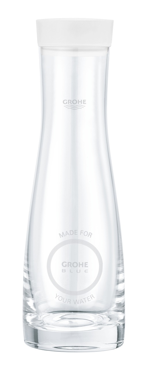 GROHE Blue Caraffa in Cristallo da 1 Litro con Coperchio in Acciaio Inox e Colino Integrato
