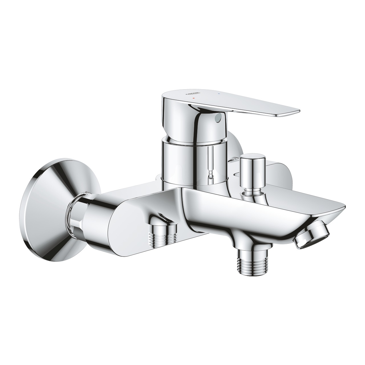 GROHE Start Edge Miscelatore Monocomando per Vasca-Doccia Cromo, Cartuccia Ceramica Long-Life 35 mm, Limitatori di Temperatura e Portata Regolabili, Deviatore Automatico