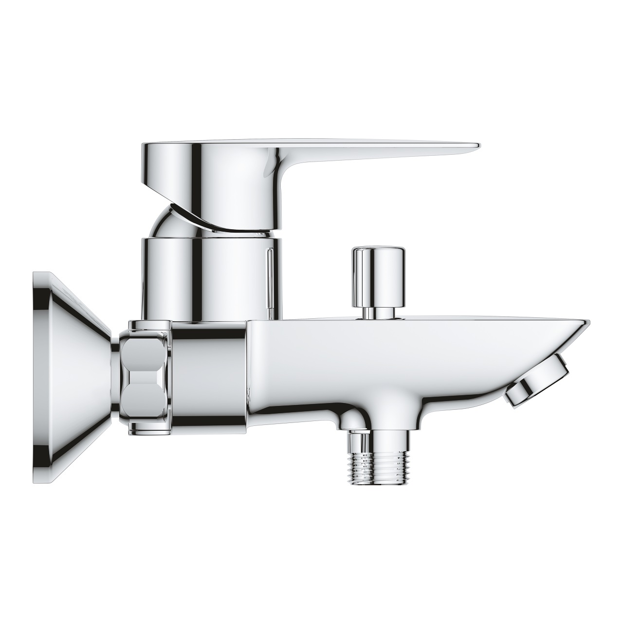 GROHE Start Edge Miscelatore Monocomando per Vasca-Doccia Cromo, Cartuccia Ceramica Long-Life 35 mm, Limitatori di Temperatura e Portata Regolabili, Deviatore Automatico