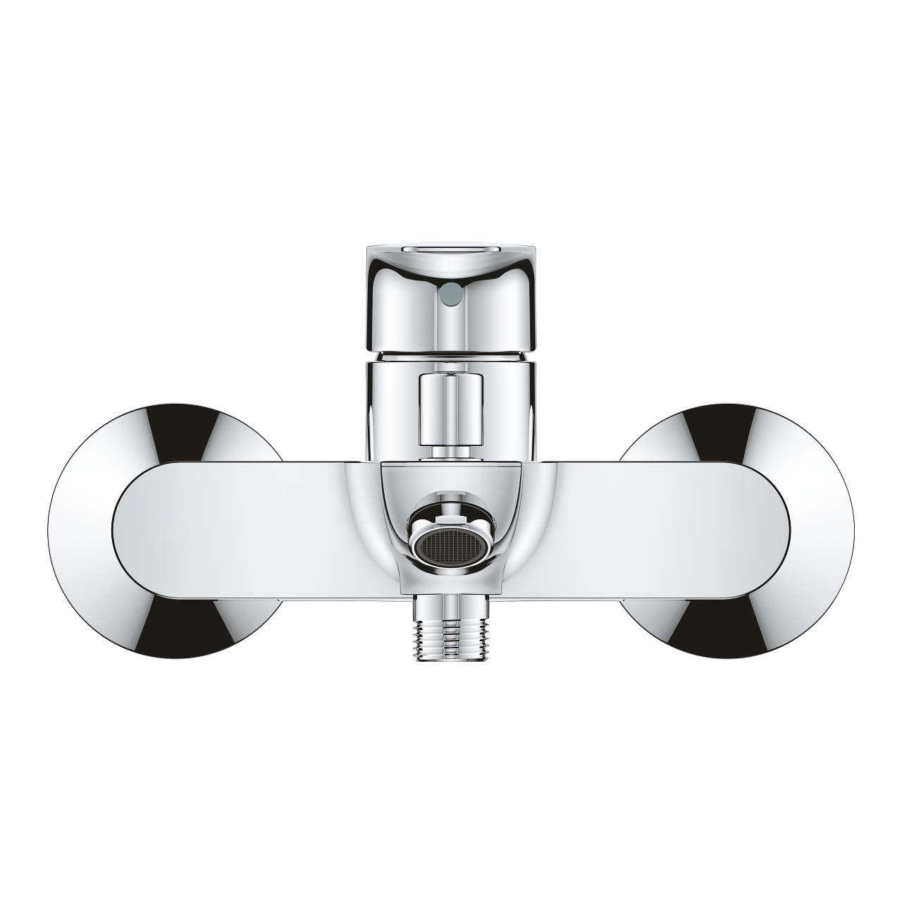 GROHE Start Edge Miscelatore Monocomando per Vasca-Doccia Cromo, Cartuccia Ceramica Long-Life 35 mm, Limitatori di Temperatura e Portata Regolabili, Deviatore Automatico