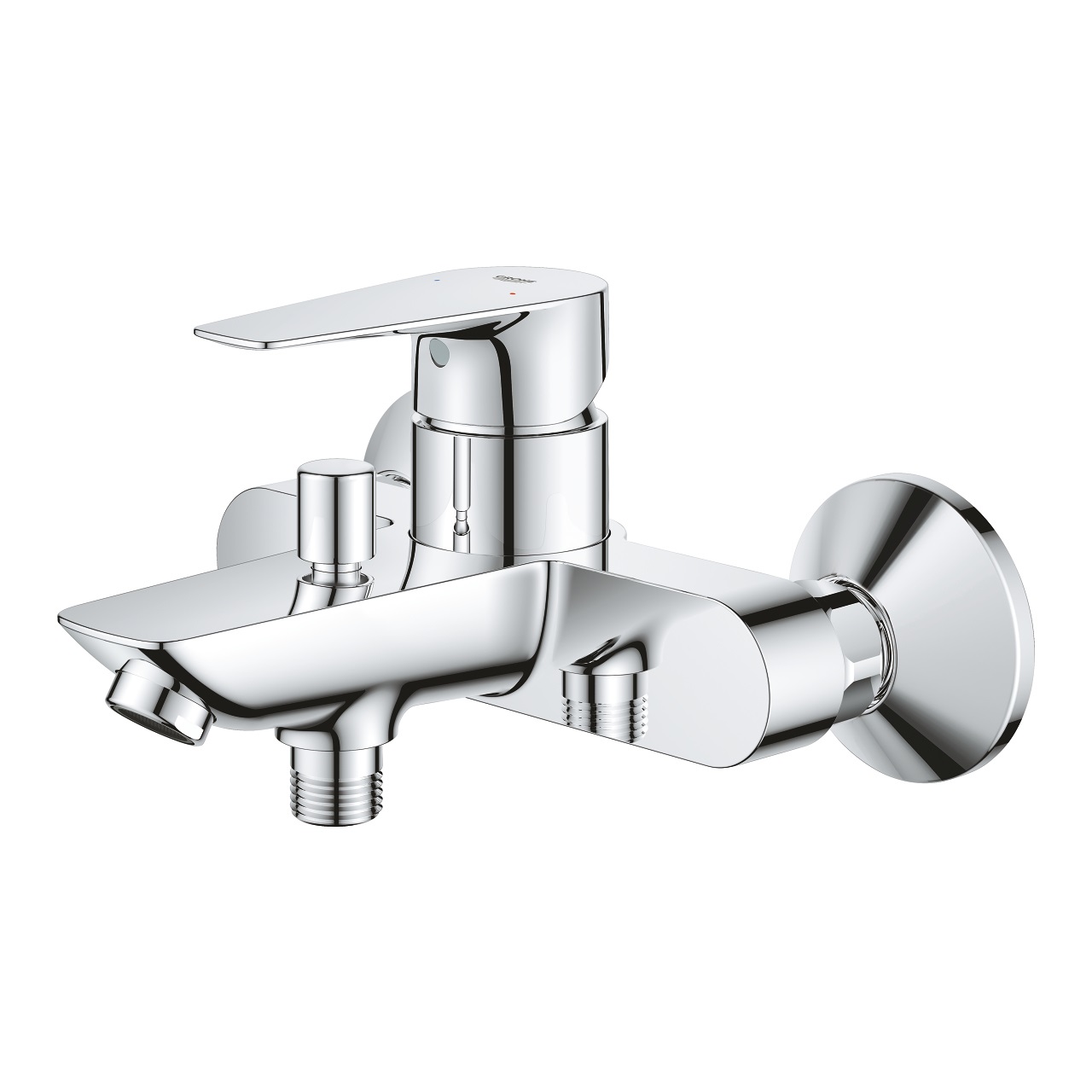 GROHE Start Edge Miscelatore Monocomando per Vasca-Doccia Cromo, Cartuccia Ceramica Long-Life 35 mm, Limitatori di Temperatura e Portata Regolabili, Deviatore Automatico