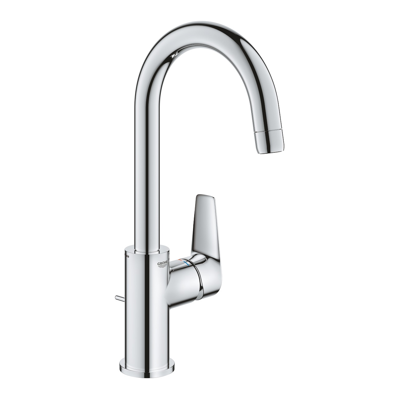 GROHE Start Edge Miscelatore Monocomando per Lavabo L, Cromo, Installazione Monoforo, Cartuccia Ceramica Longlife, Bocca Girevole