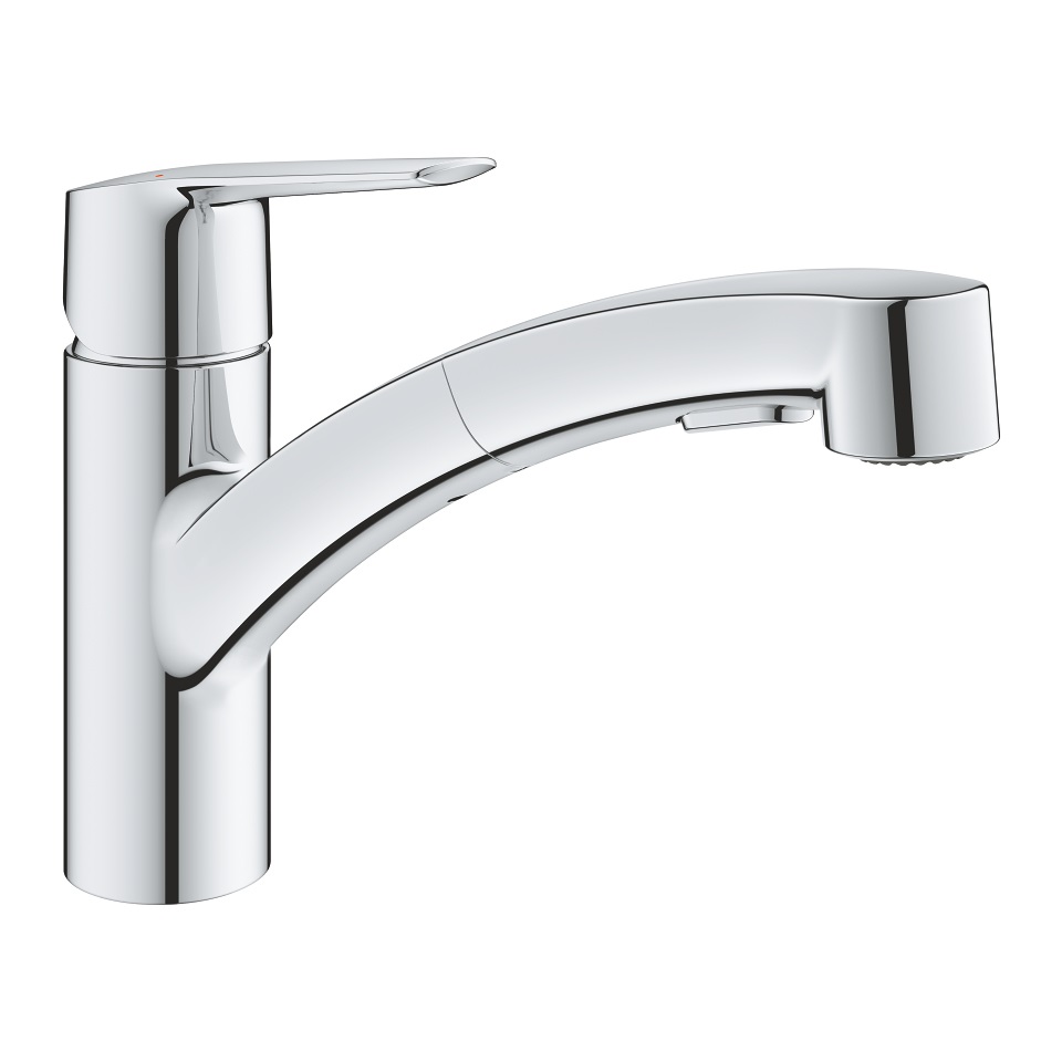 GROHE QuickFix Start Miscelatore Monocomando per Lavello con Doccetta Estraibile, Finitura Cromo, Cod. 30531001