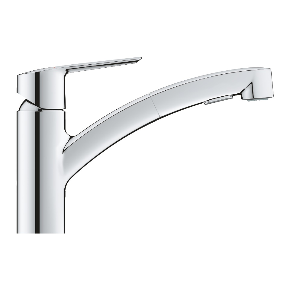 GROHE QuickFix Start Miscelatore Monocomando per Lavello con Doccetta Estraibile, Finitura Cromo, Cod. 30531001