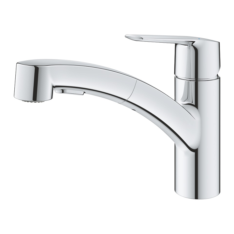 GROHE QuickFix Start Miscelatore Monocomando per Lavello con Doccetta Estraibile, Finitura Cromo, Cod. 30531001