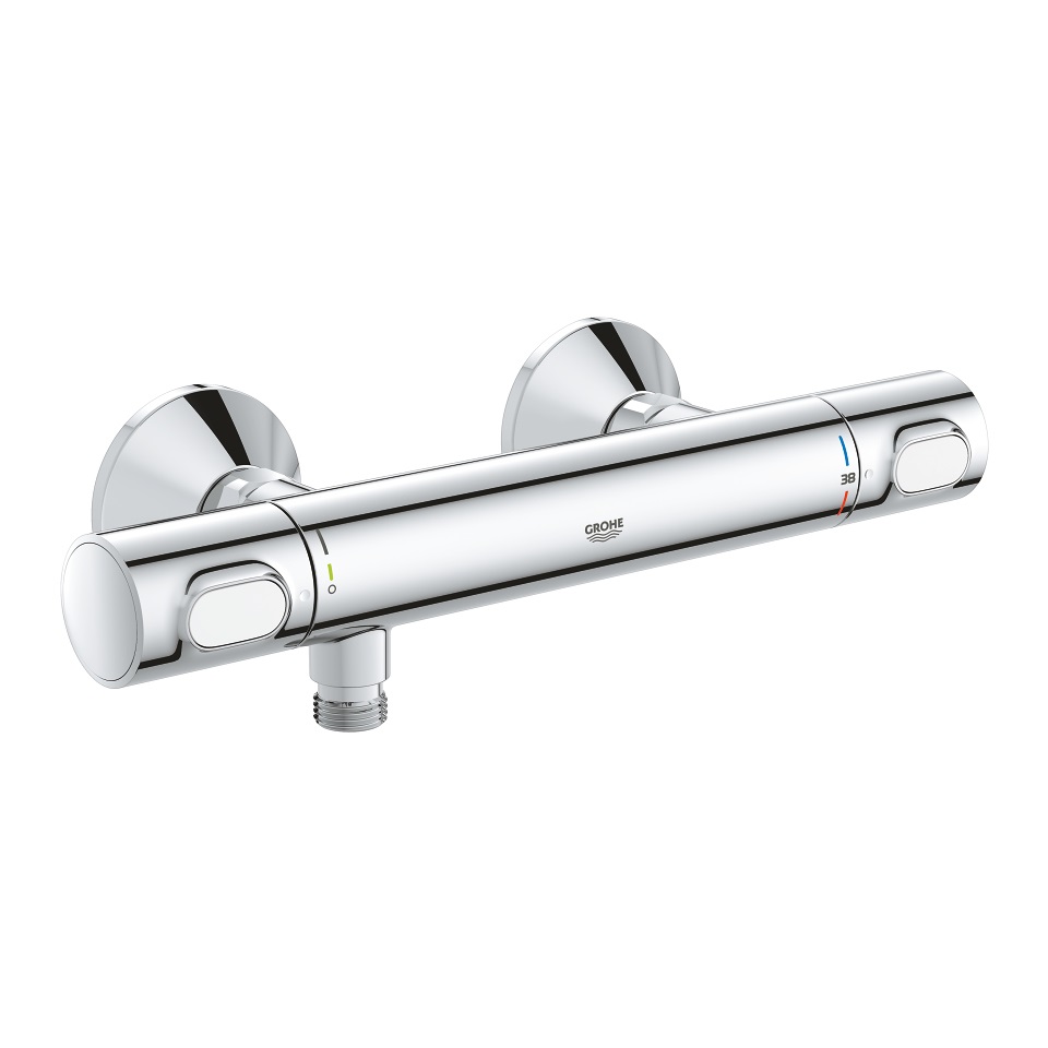 GROHE Precision Flow Miscelatore Termostatico per Doccia a Parete in Cromo con Tecnologia Water Saving e Blocco Sicurezza a 38°C - Cod. 34840000