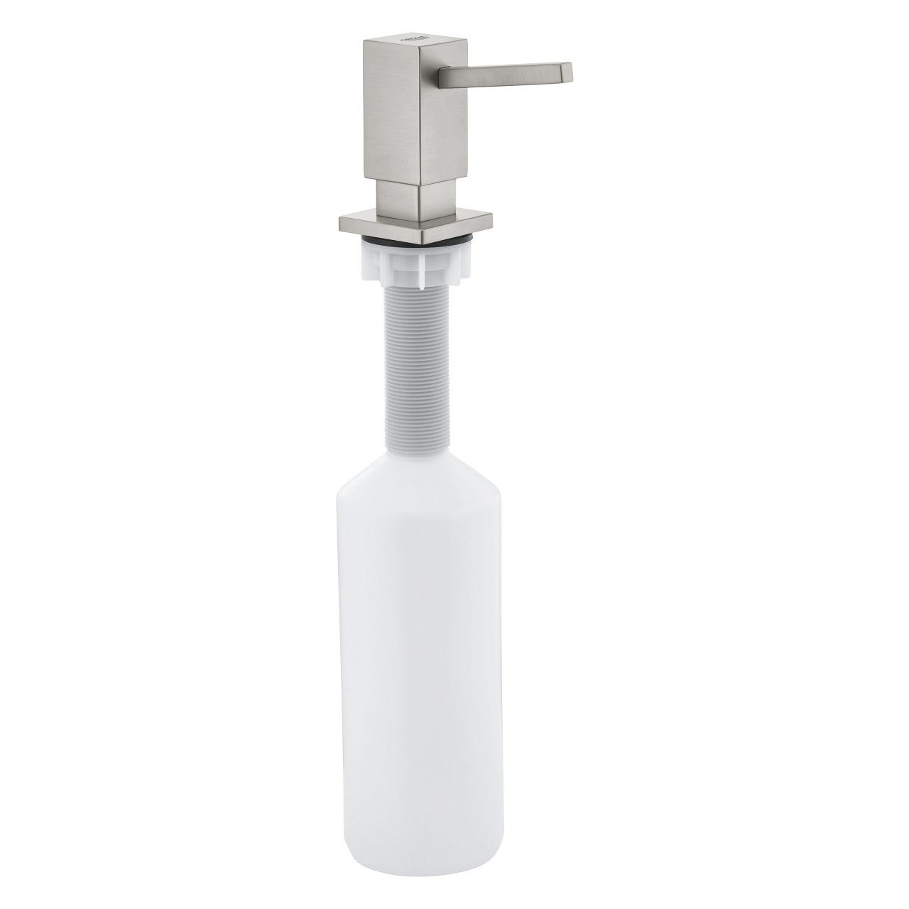 GROHE Cubic Dispenser per Sapone Liquido in Acciaio Satinato, Capacità 500 ml