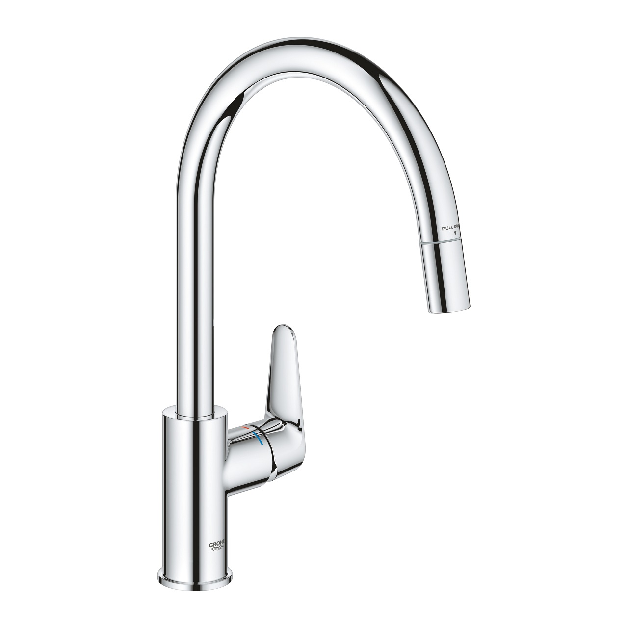GROHE Start Curve Rubinetto da Cucina Cromo - Beccuccio Alto Rimovibile, Girevole a 360°, Installazione QuickFix, Limitatore di Flusso Ecologico