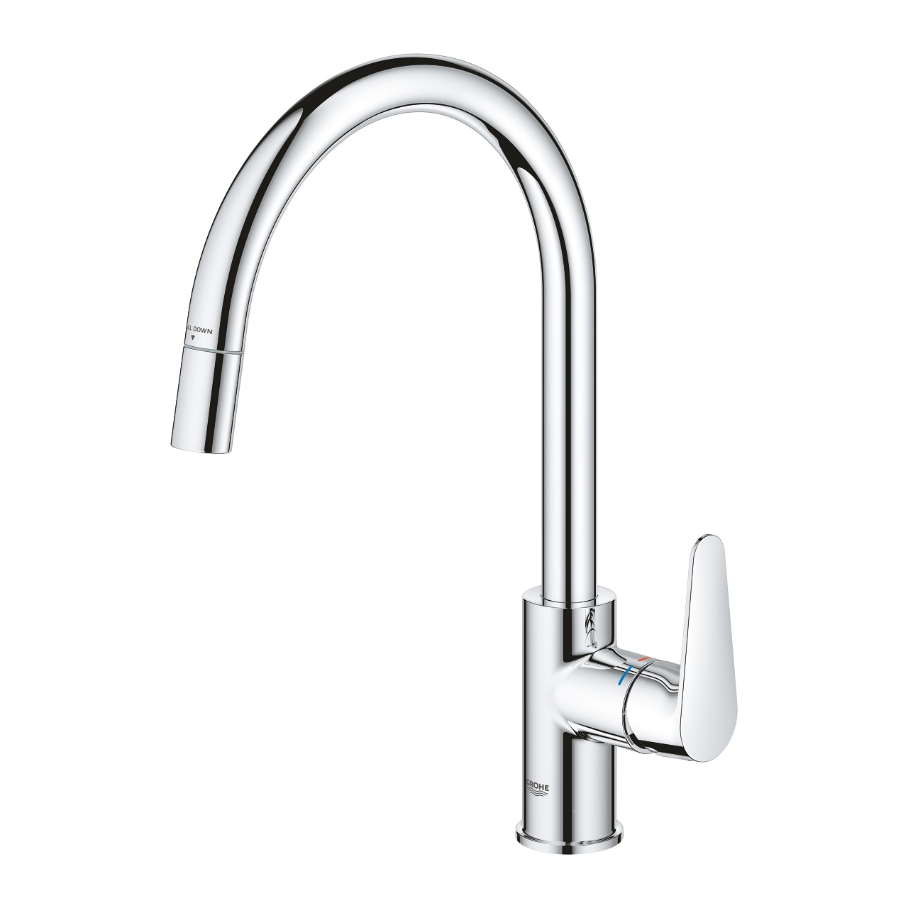 GROHE Start Curve Rubinetto da Cucina Cromo - Beccuccio Alto Rimovibile, Girevole a 360°, Installazione QuickFix, Limitatore di Flusso Ecologico