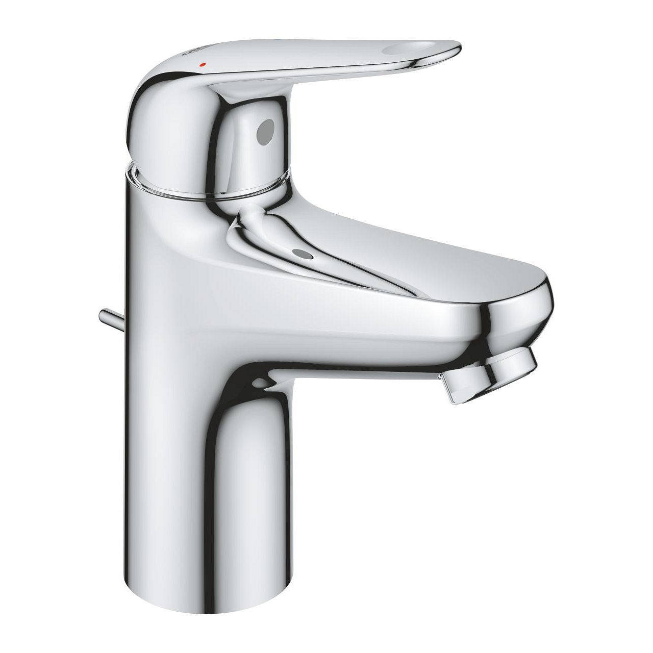 GROHE Swift Miscelatore Monocomando per Lavabo S, Cromo, Cartuccia Ceramica 28 mm, Limitatore di Temperatura, Installazione a Foro Singolo
