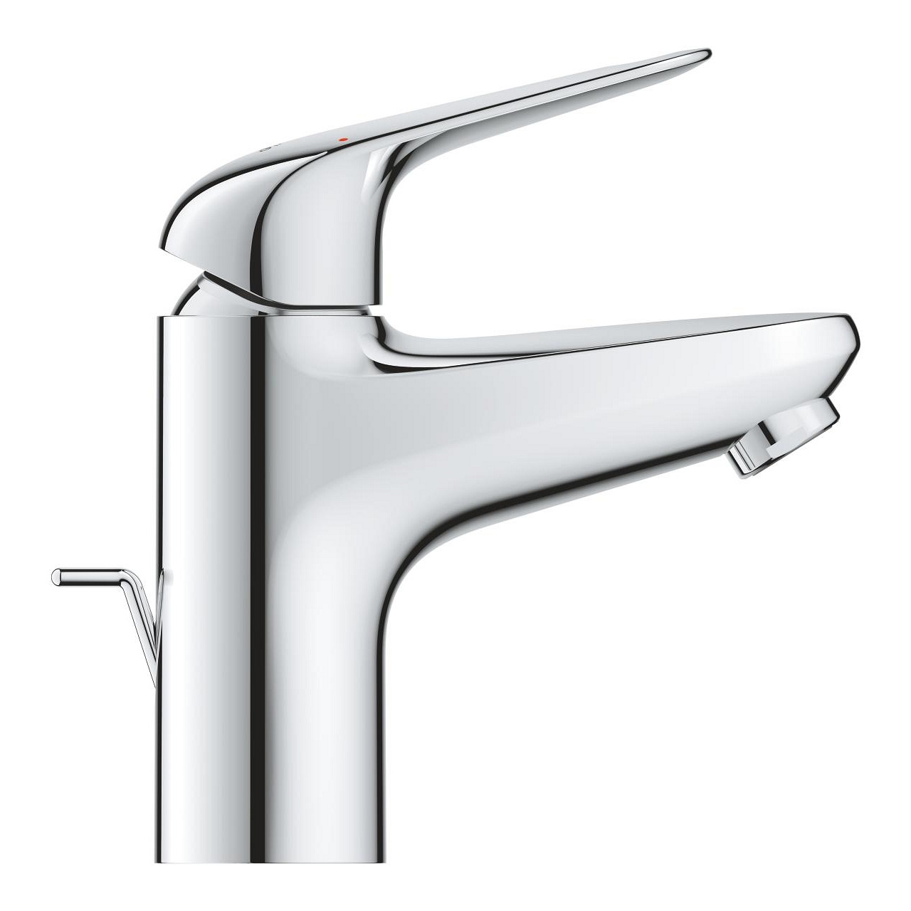 GROHE Swift Miscelatore Monocomando per Lavabo S, Cromo, Cartuccia Ceramica 28 mm, Limitatore di Temperatura, Installazione a Foro Singolo