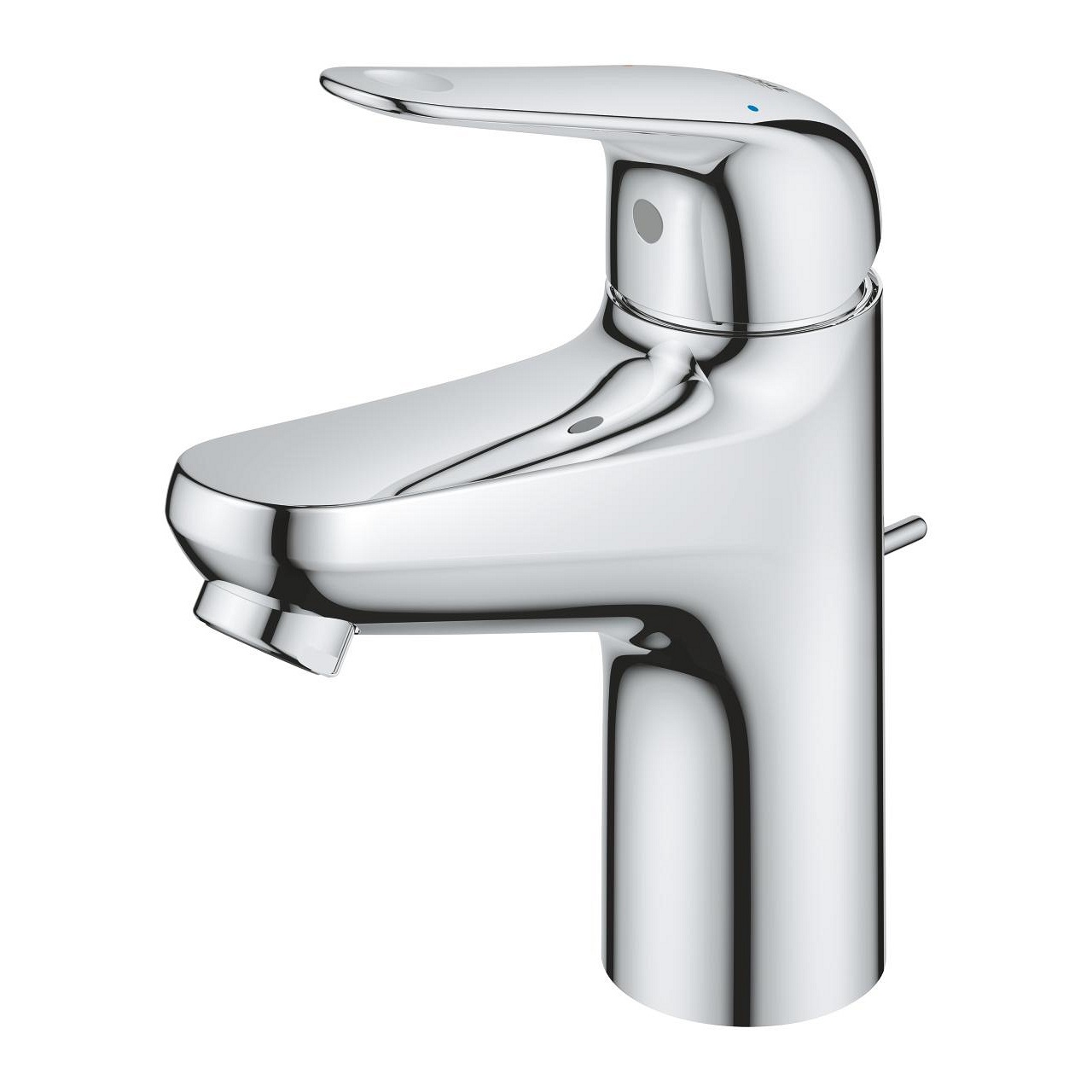 GROHE Swift Miscelatore Monocomando per Lavabo S, Cromo, Cartuccia Ceramica 28 mm, Limitatore di Temperatura, Installazione a Foro Singolo