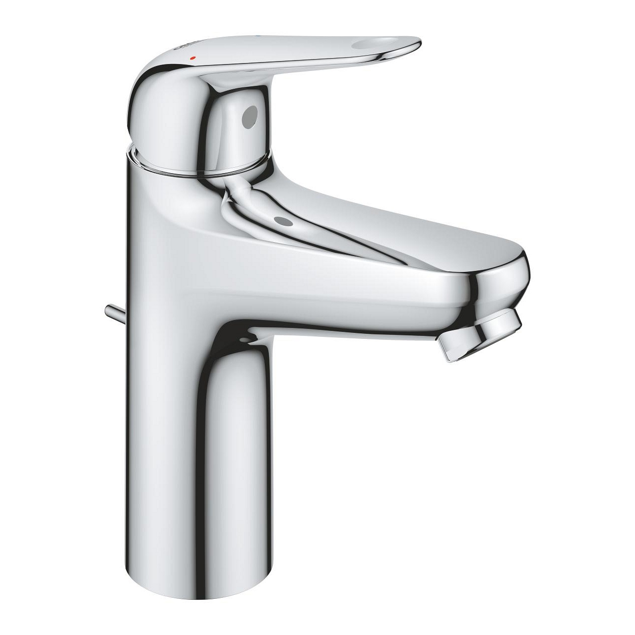 GROHE Swift Miscelatore Monocomando per Lavabo Taglia M Cromo - 24325001 con Cartuccia Ceramica Grohe Long-Life, Limitatore di Temperatura e Finitura Resistente