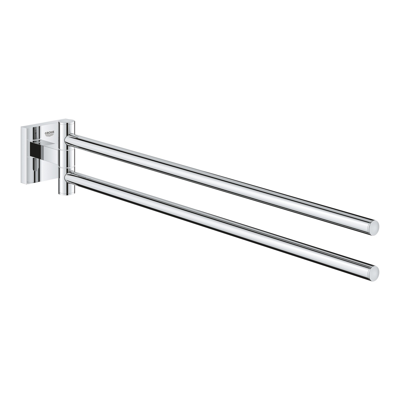 GROHE Start Cube Porta Asciugamani Doppio in Metallo Cromo Lucido con 2 Bracci Orientabili e Fissaggio Nascosto - Codice 40976000