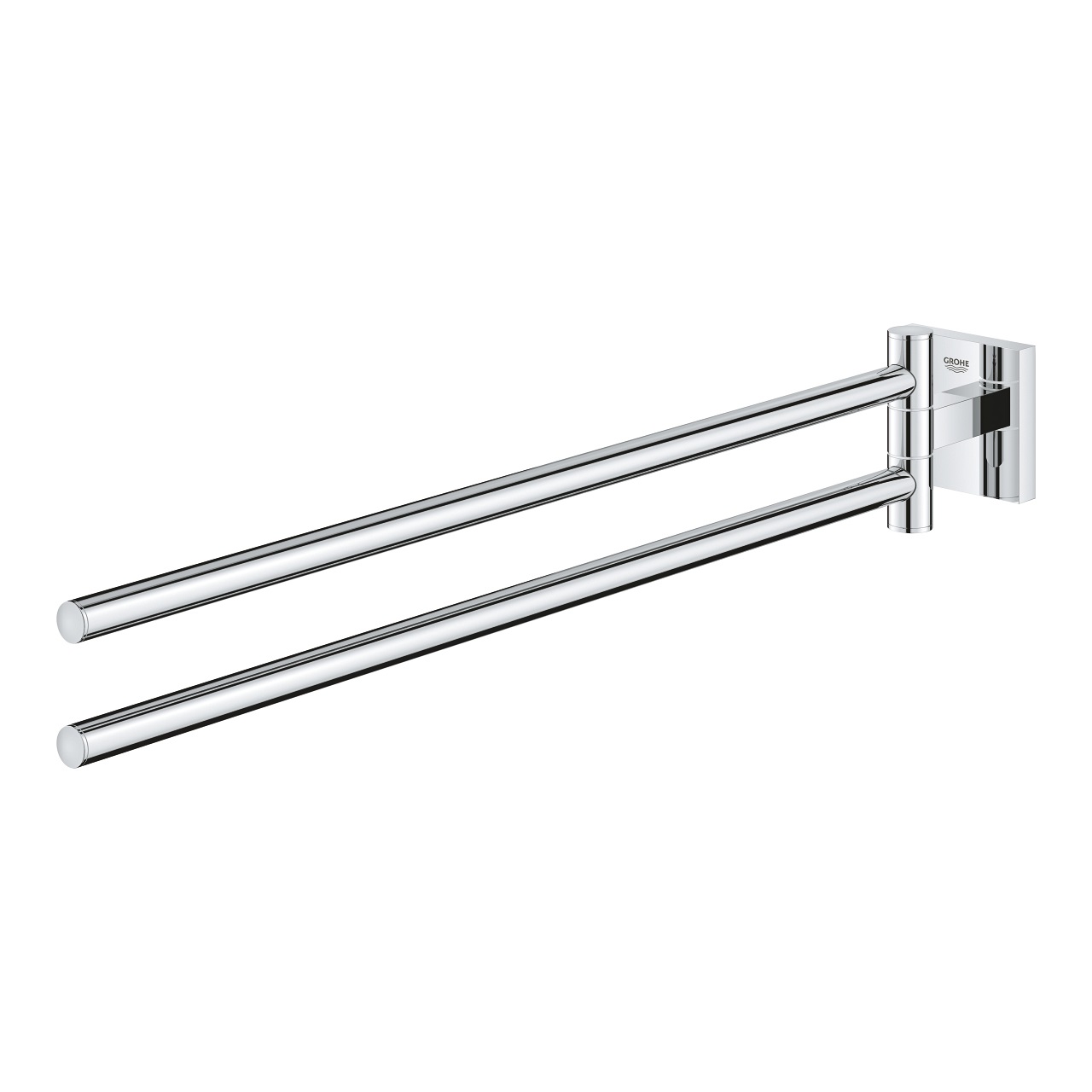 GROHE Start Cube Porta Asciugamani Doppio in Metallo Cromo Lucido con 2 Bracci Orientabili e Fissaggio Nascosto - Codice 40976000