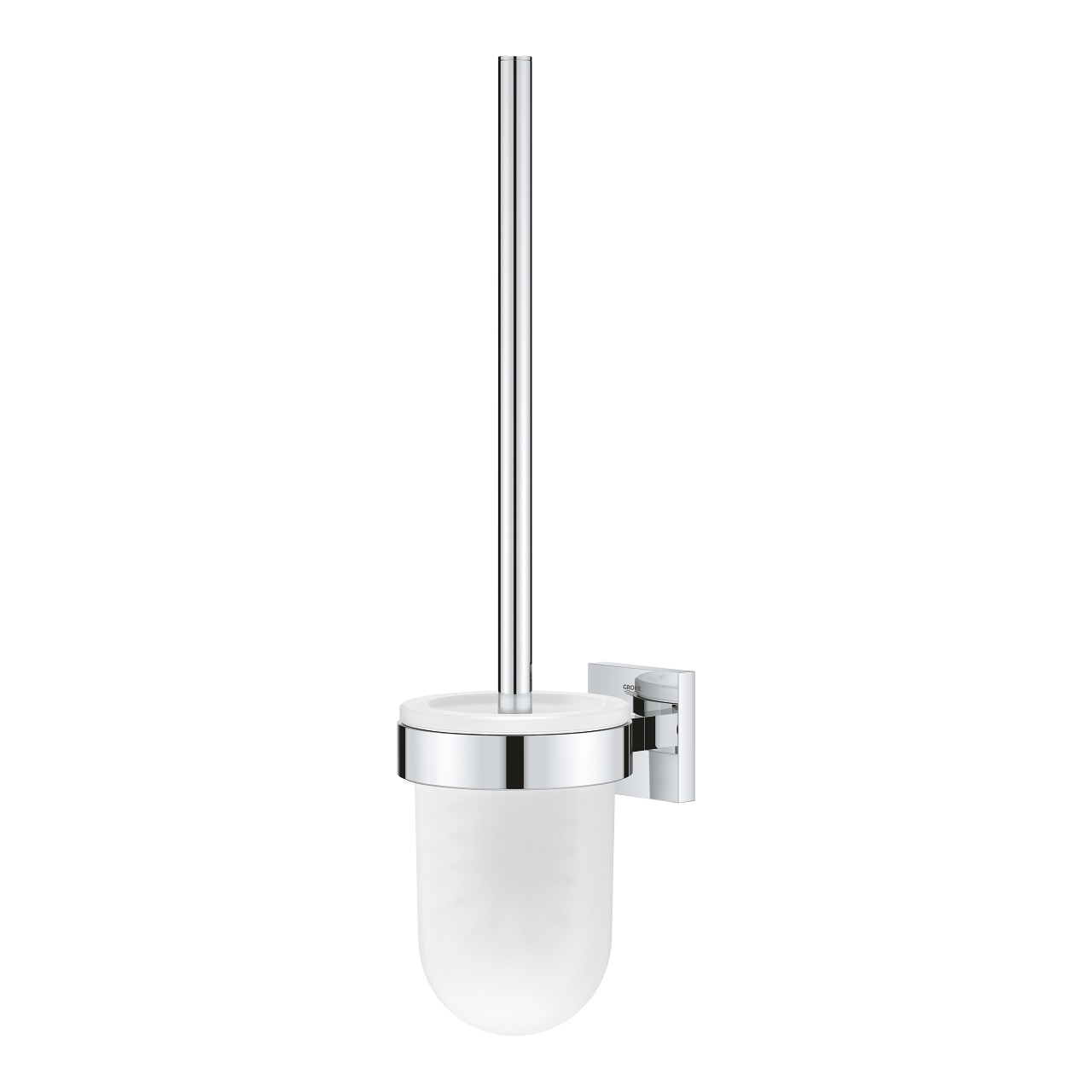 GROHE Start Cube - Set Porta Scopino Completo in Vetro e Metallo, Installazione a Parete con Fissaggio Nascosto, Finitura Cromo Lucido, Codice 40977000