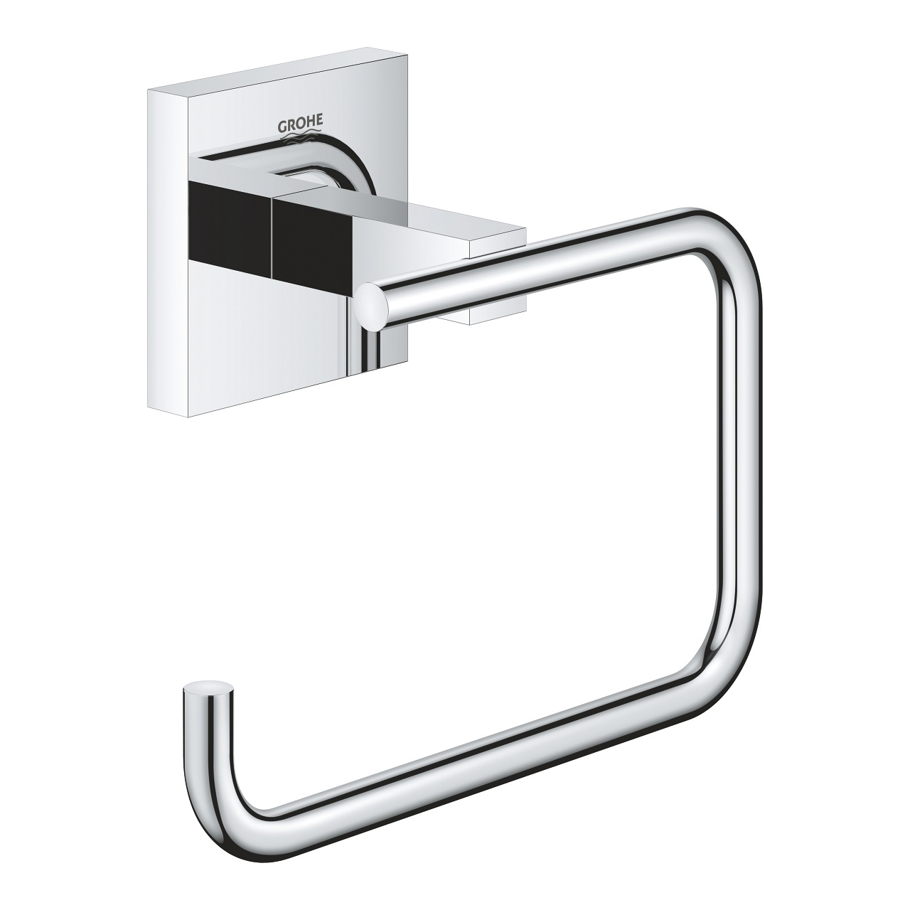GROHE Start Cube Porta Rotolo Cromo - Installazione a Vite o Colla, Fissaggio a Parete a Scomparsa, Carico Massimo 5 kg