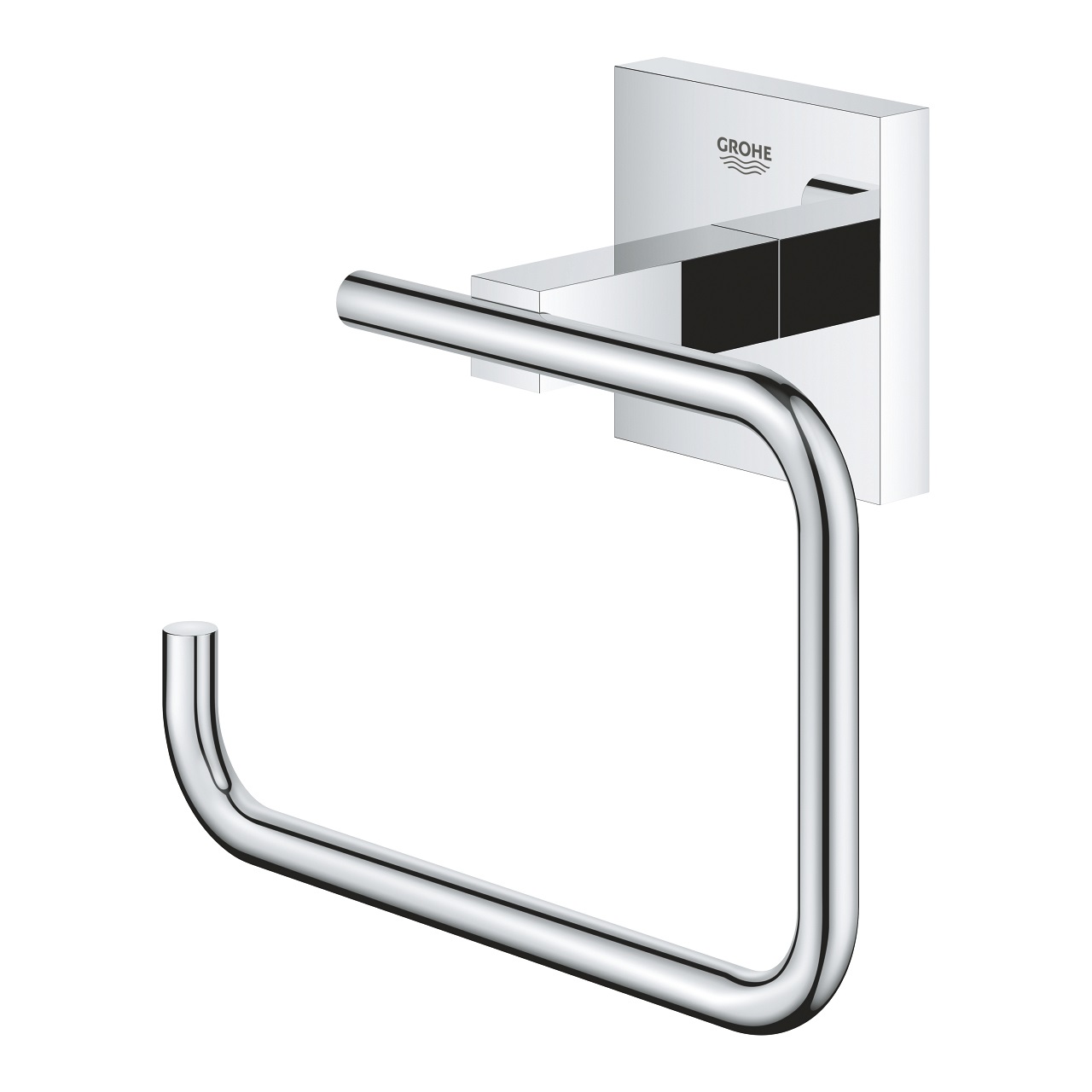 GROHE Start Cube Porta Rotolo Cromo - Installazione a Vite o Colla, Fissaggio a Parete a Scomparsa, Carico Massimo 5 kg