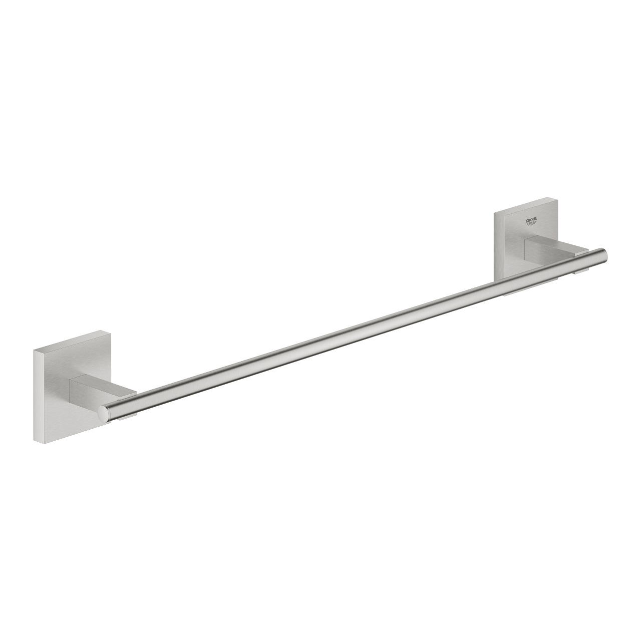 GROHE Start Cube Porta Asciugamani in Metallo Supersteel 450mm - Installazione con Viti o Colla, Capacità di Carico 10 kg