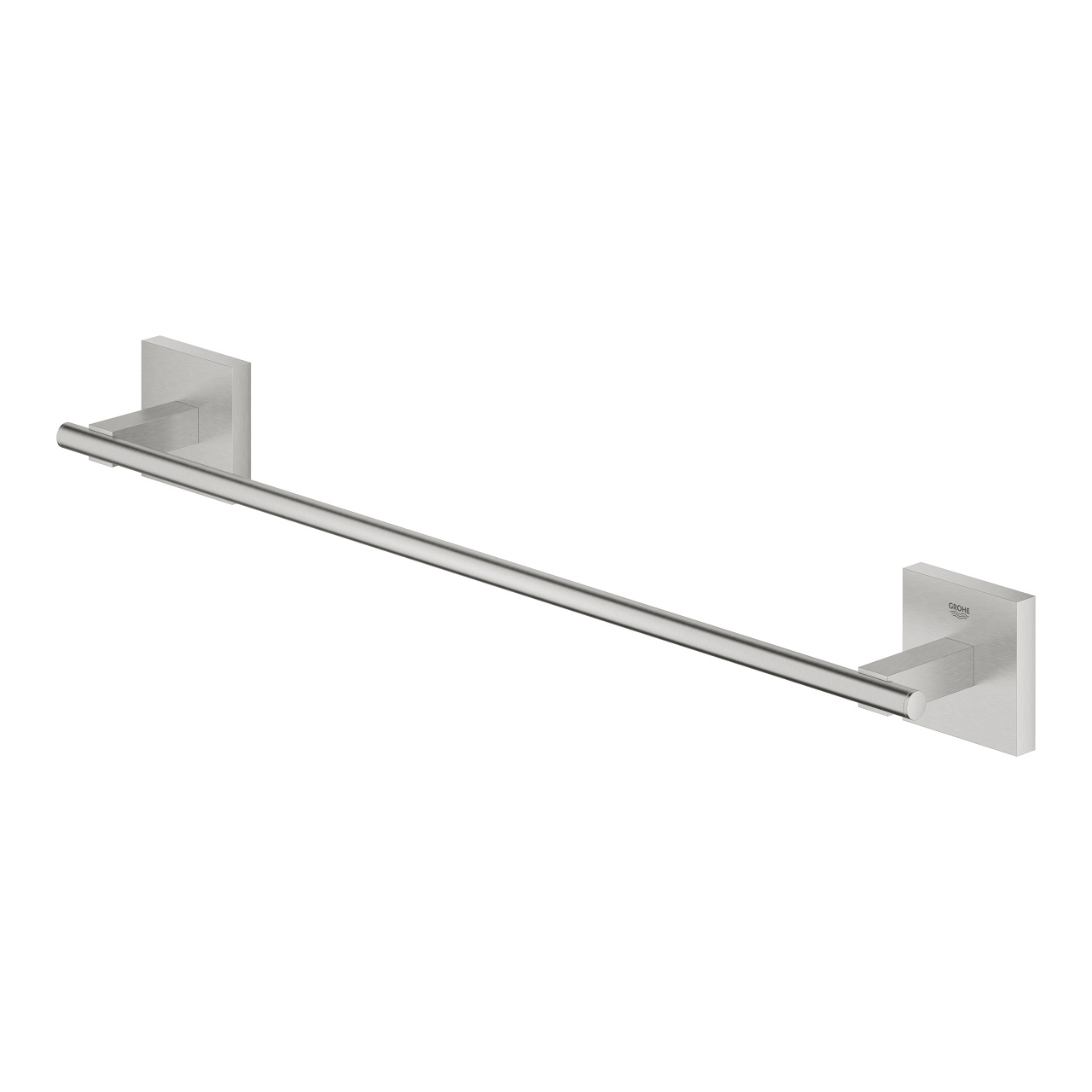 GROHE Start Cube Porta Asciugamani in Metallo Supersteel 450mm - Installazione con Viti o Colla, Capacità di Carico 10 kg