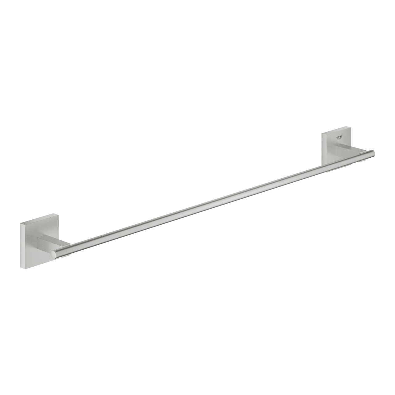 GROHE Start Cube Porta Asciugamani in Metallo Supersteel 600mm - Installazione con Viti o Colla, Capacità di Carico 10 kg