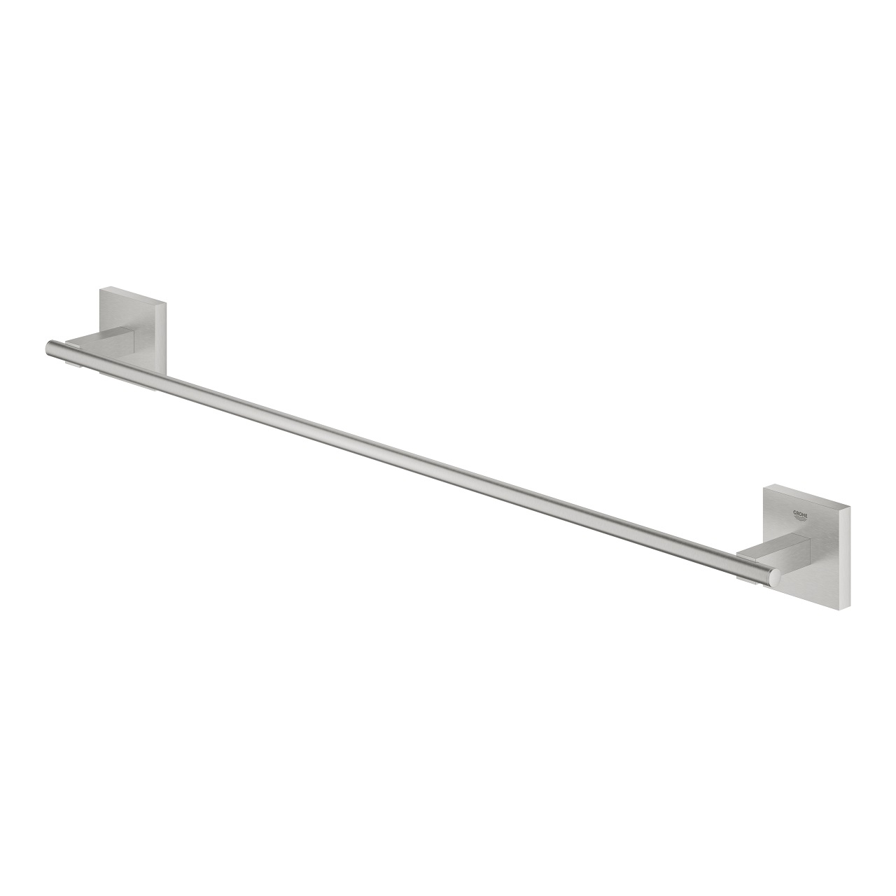 GROHE Start Cube Porta Asciugamani in Metallo Supersteel 600mm - Installazione con Viti o Colla, Capacità di Carico 10 kg