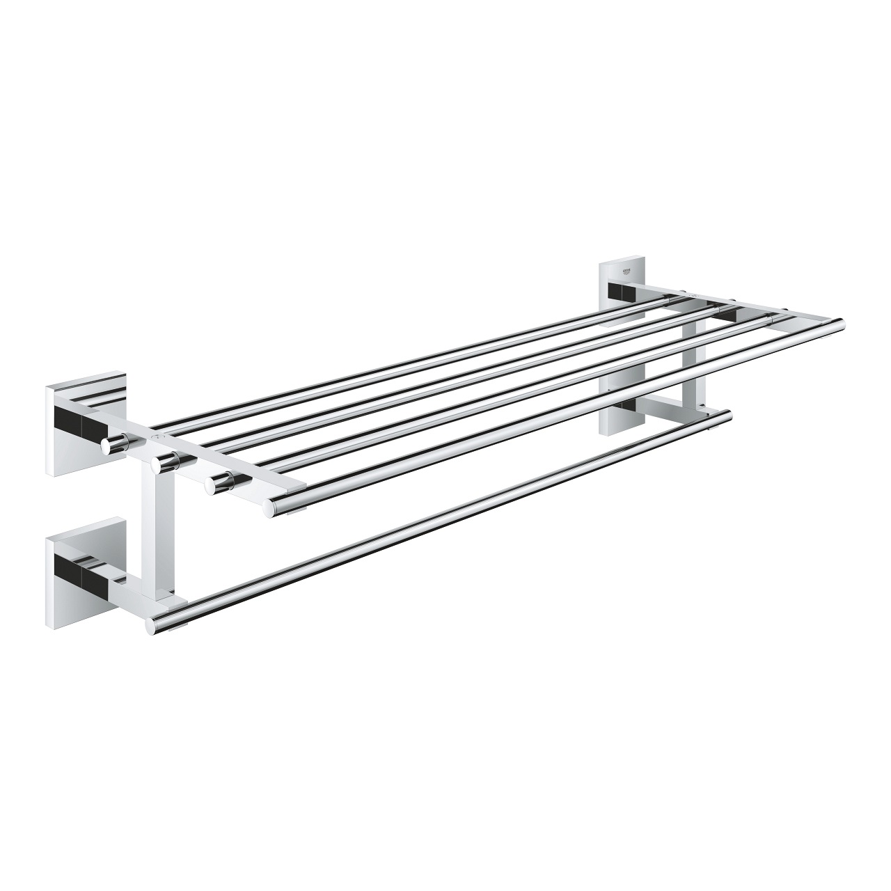 GROHE Start Cube Porta Salviette Multiplo in Cromo - 600 mm, Fissaggio Nascosto, Rivestimento Long-Life Shine
