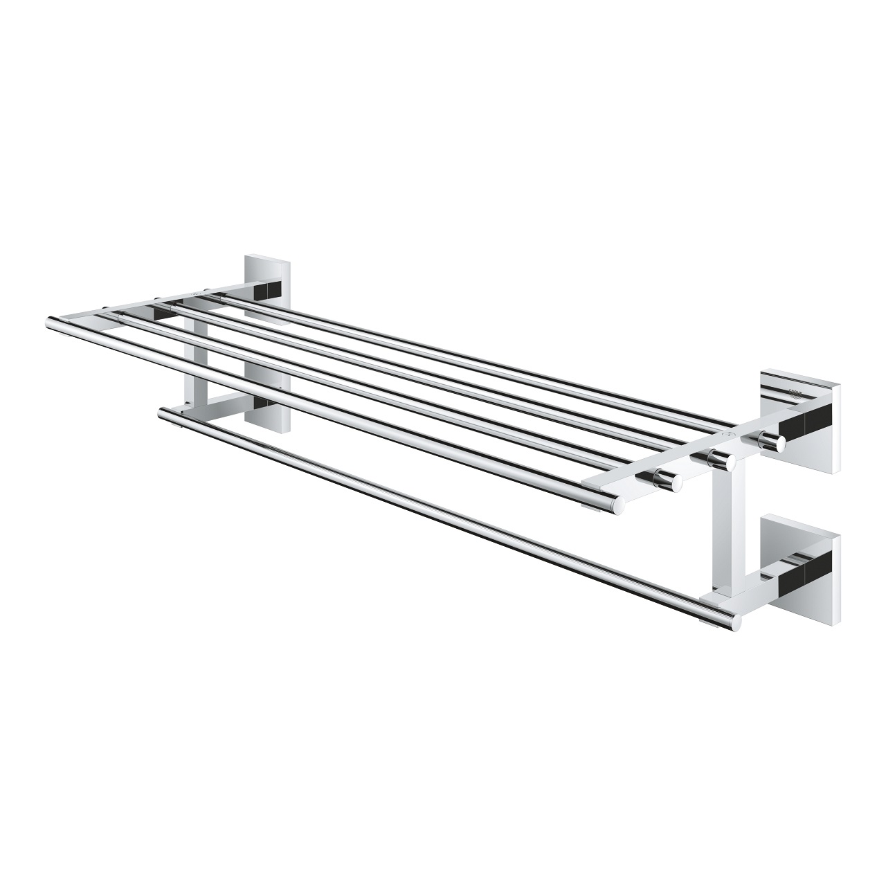 GROHE Start Cube Porta Salviette Multiplo in Cromo - 600 mm, Fissaggio Nascosto, Rivestimento Long-Life Shine