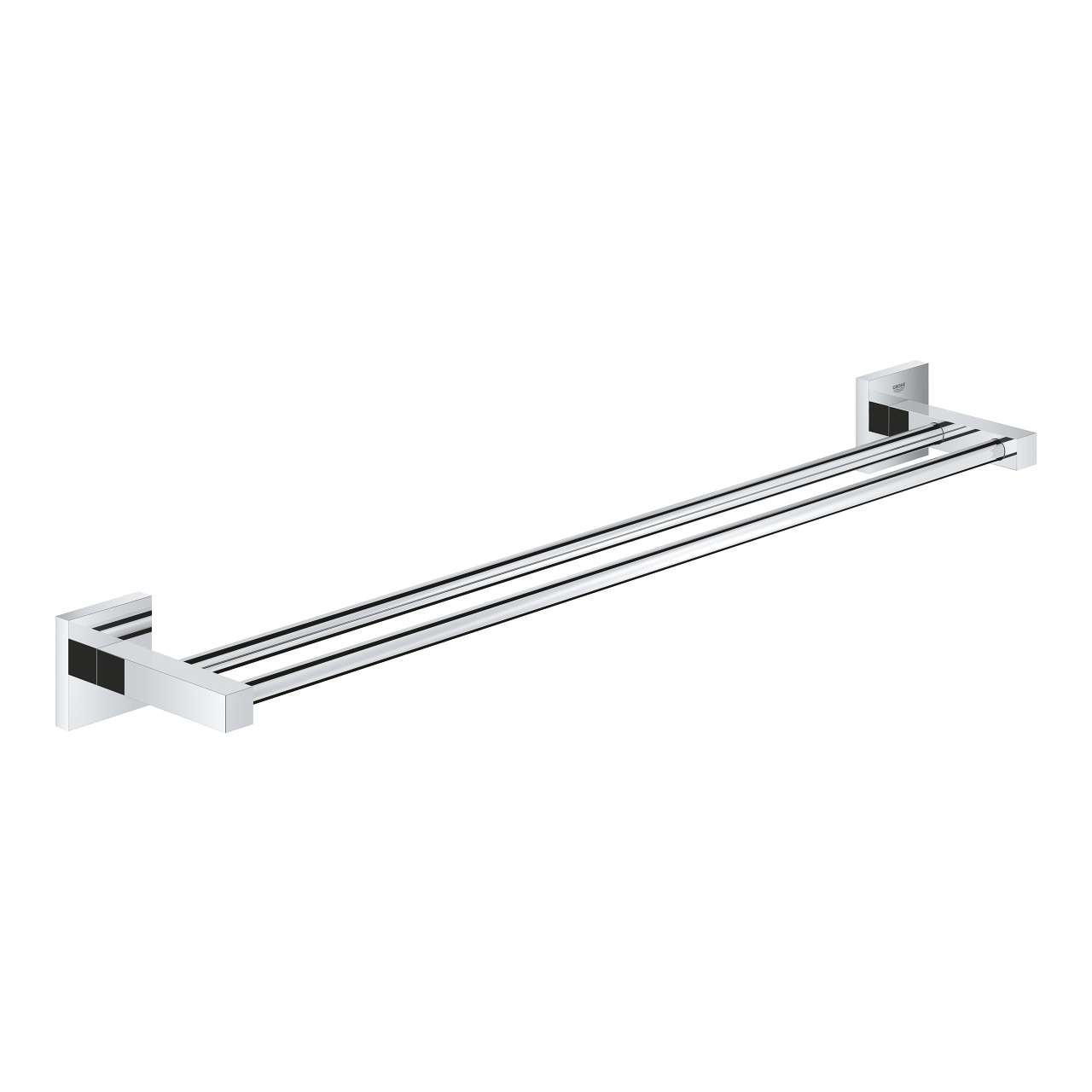 GROHE Start Cube Portasciugamani Doppio 600mm Cromo - Installazione a Vite, Fissaggio a Parete