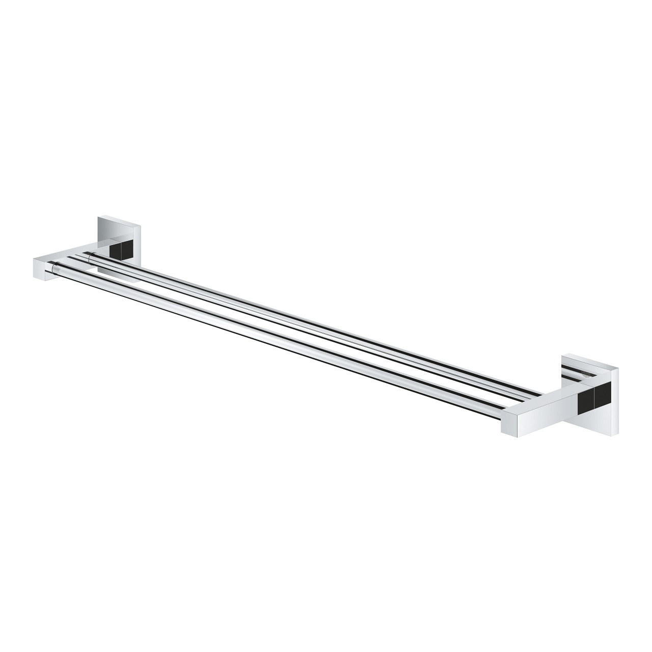 GROHE Start Cube Portasciugamani Doppio 600mm Cromo - Installazione a Vite, Fissaggio a Parete
